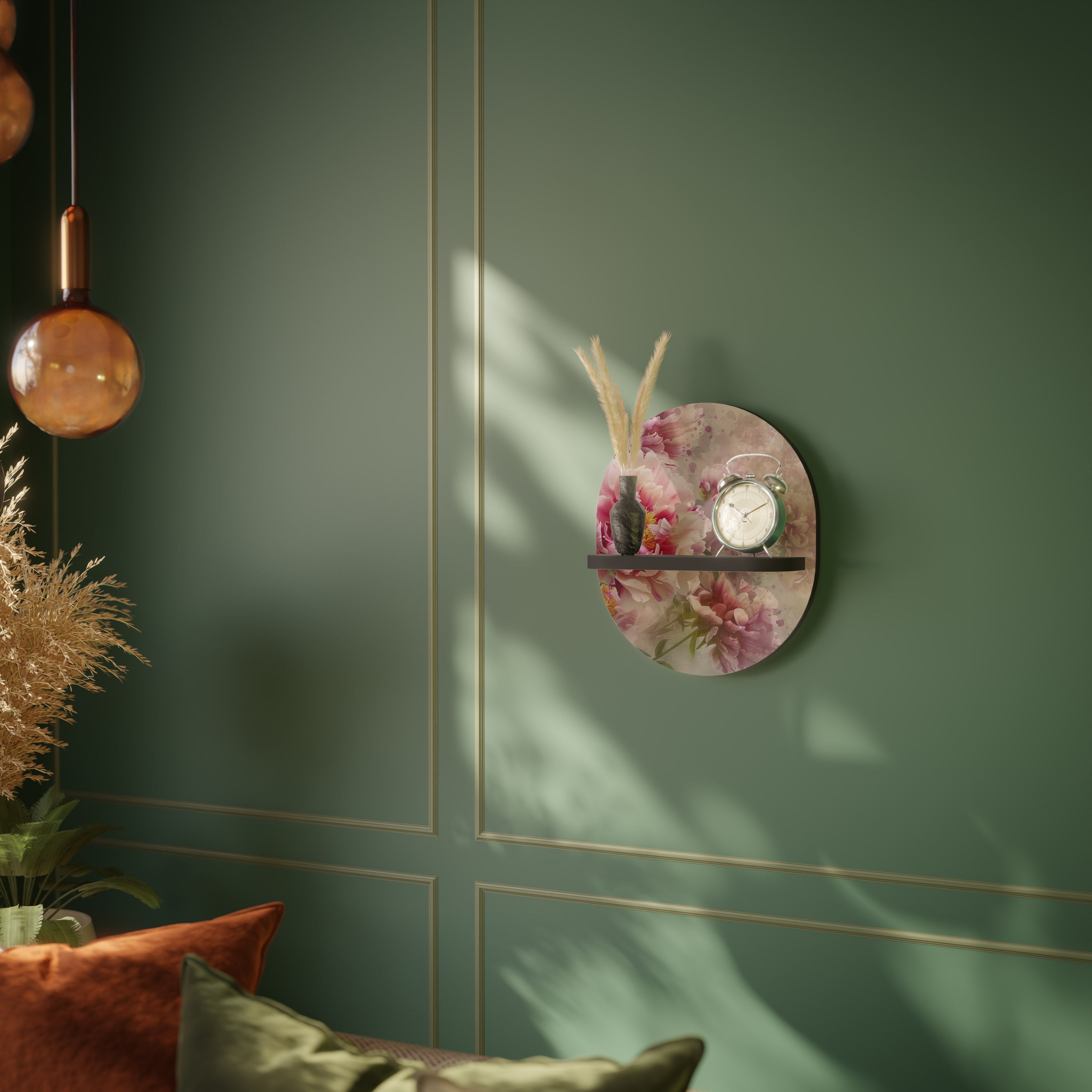 Étagère ovale PEONY WHISPER en finition noire