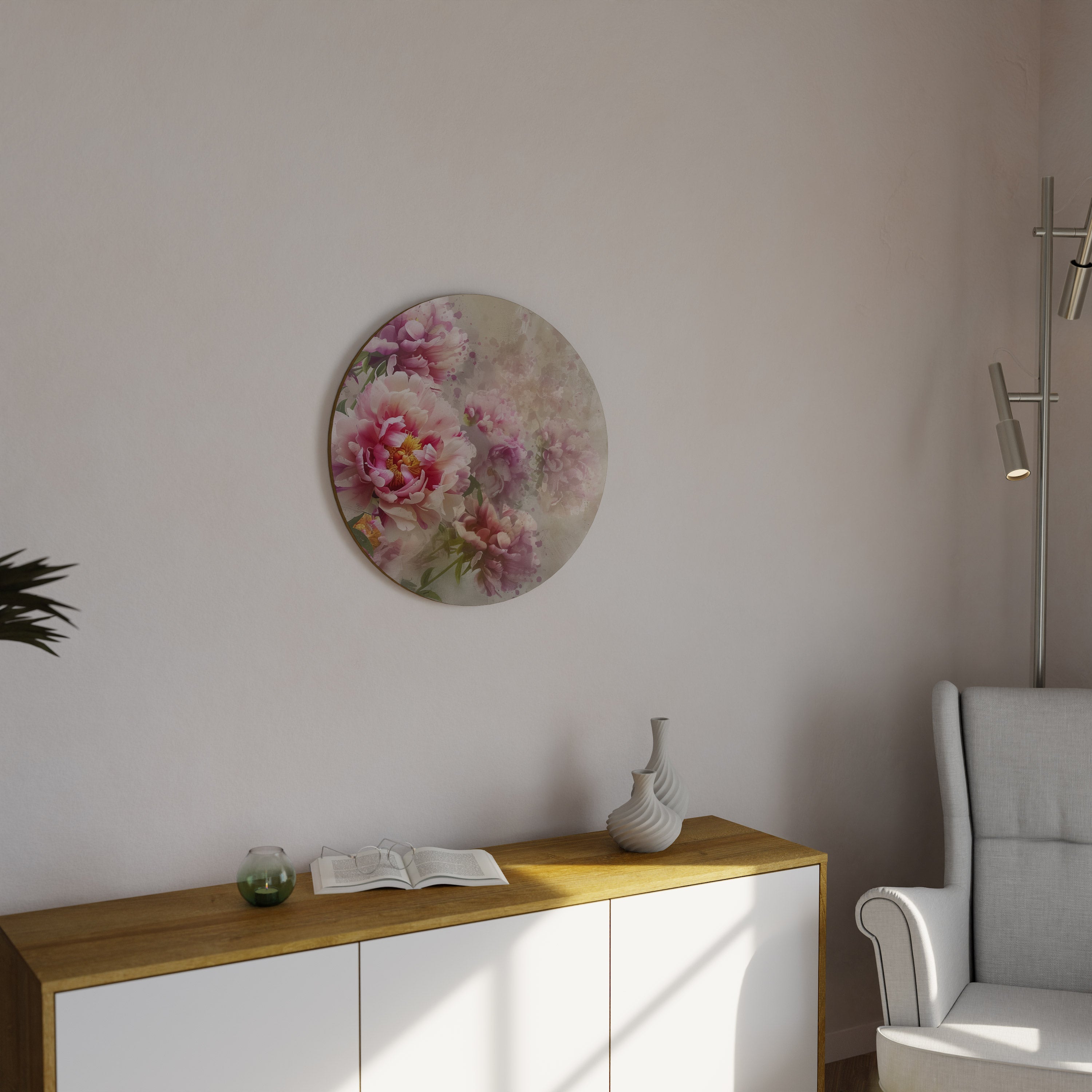 Décoration murale ronde PEONY WHISPER