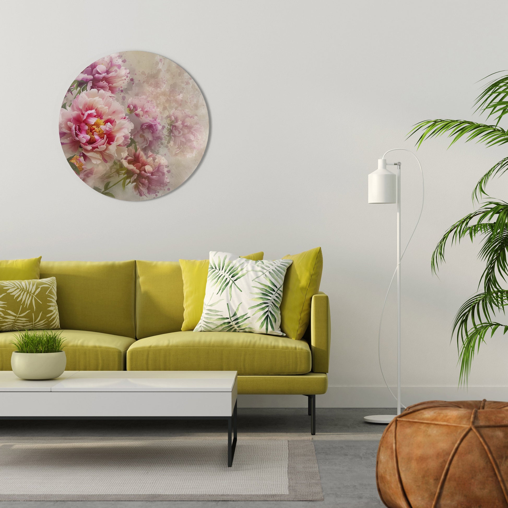 Décoration murale ronde PEONY WHISPER