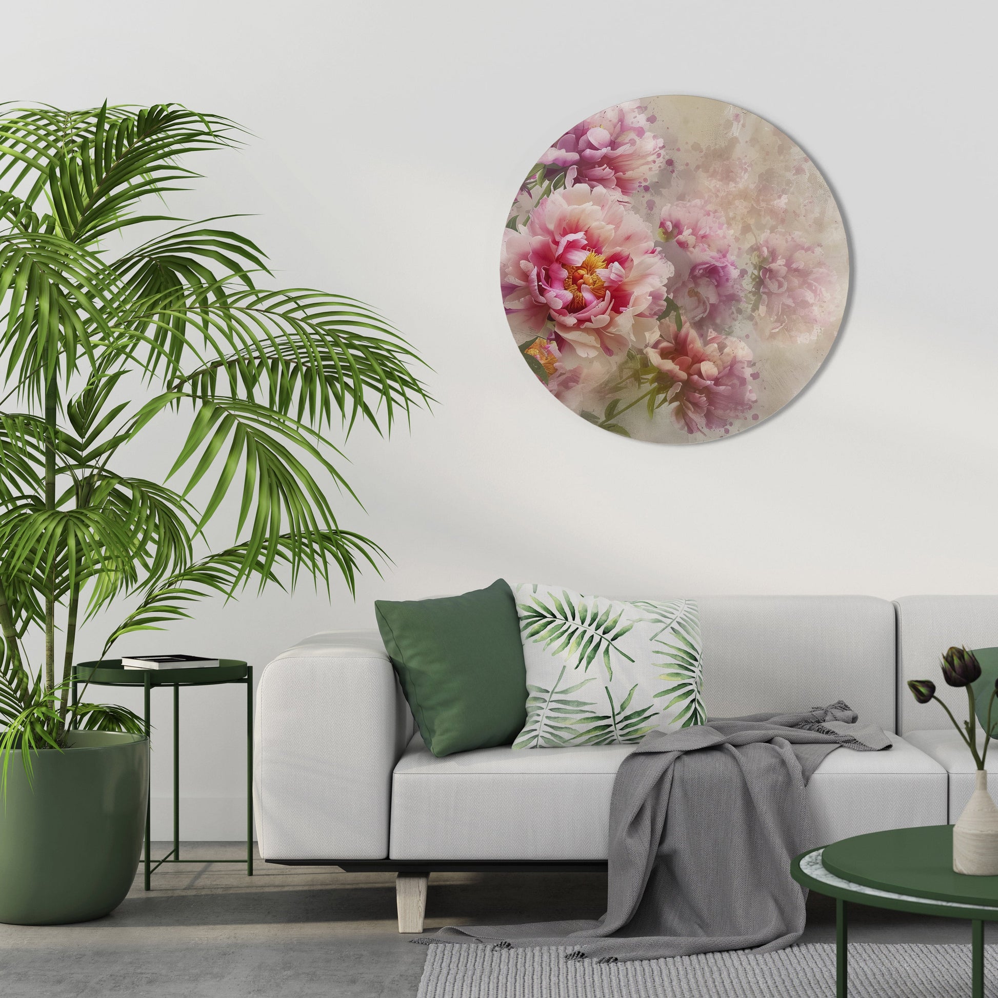 Décoration murale ronde PEONY WHISPER