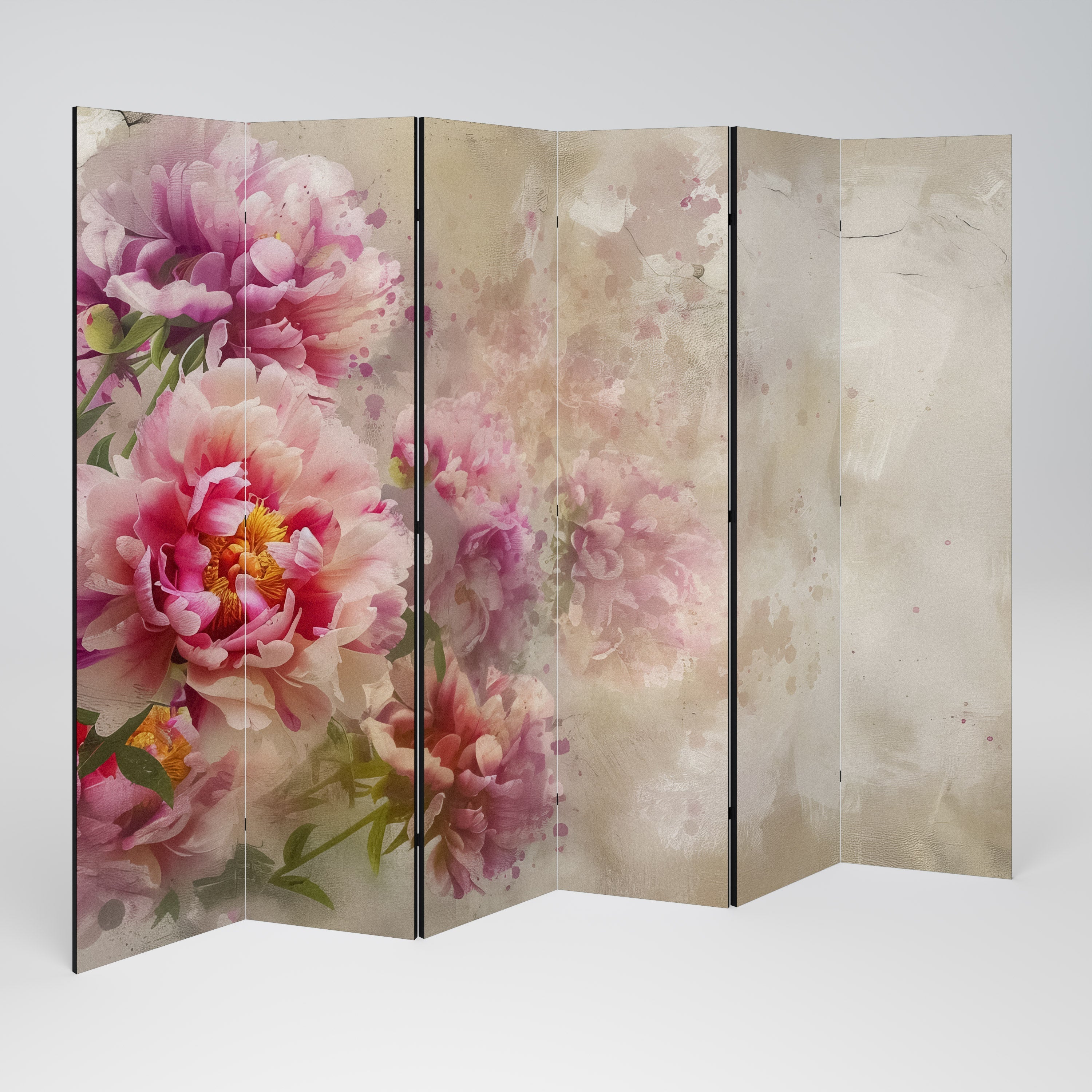 Cloison décorative à 6 panneaux PEONY WHISPER