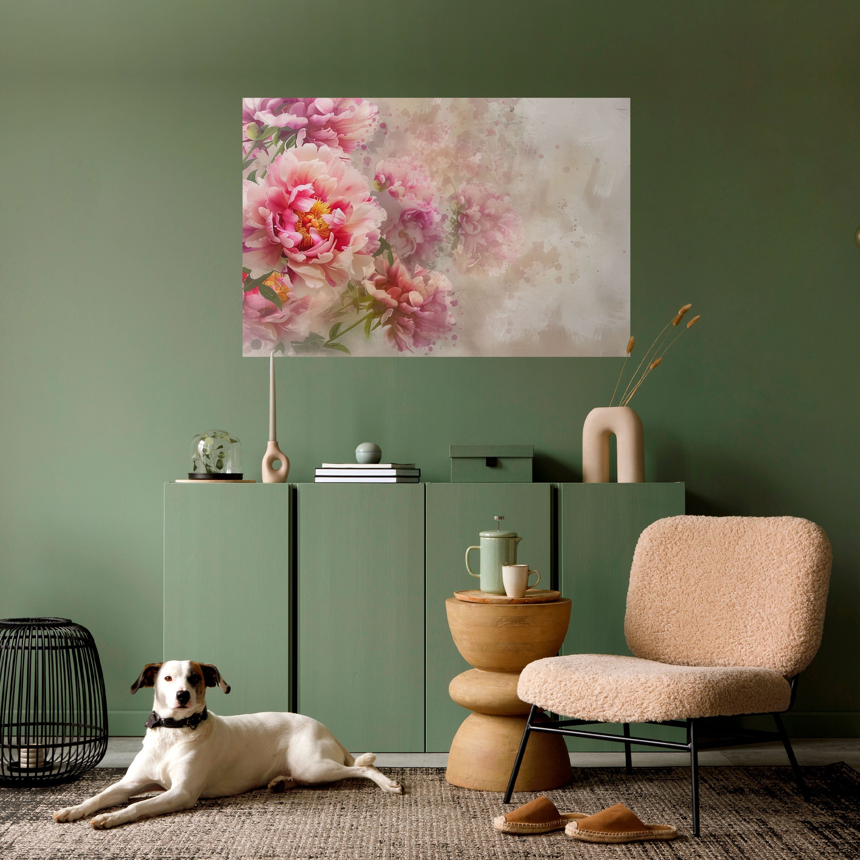 Affiche horizontale autocollante PEONY WHISPER