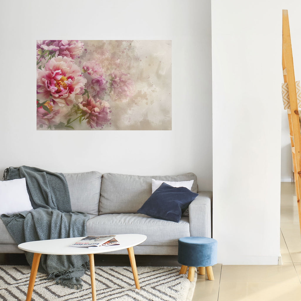 Affiche horizontale autocollante PEONY WHISPER