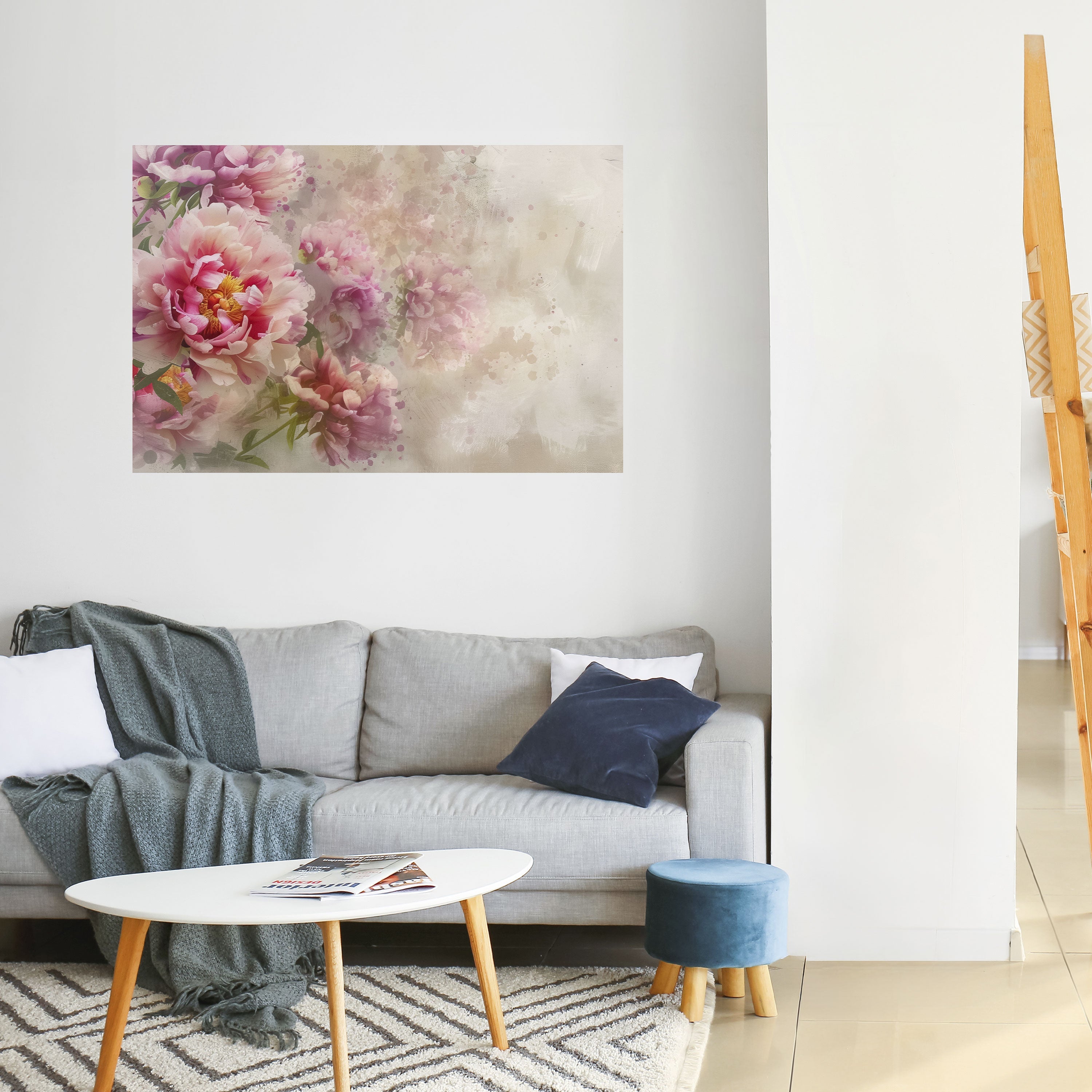 Affiche horizontale autocollante PEONY WHISPER