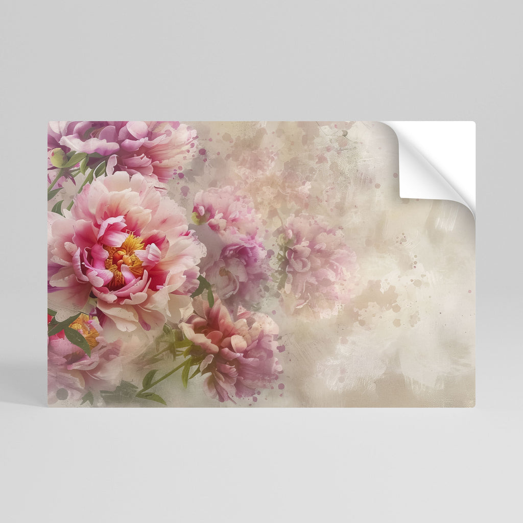 Affiche horizontale autocollante PEONY WHISPER