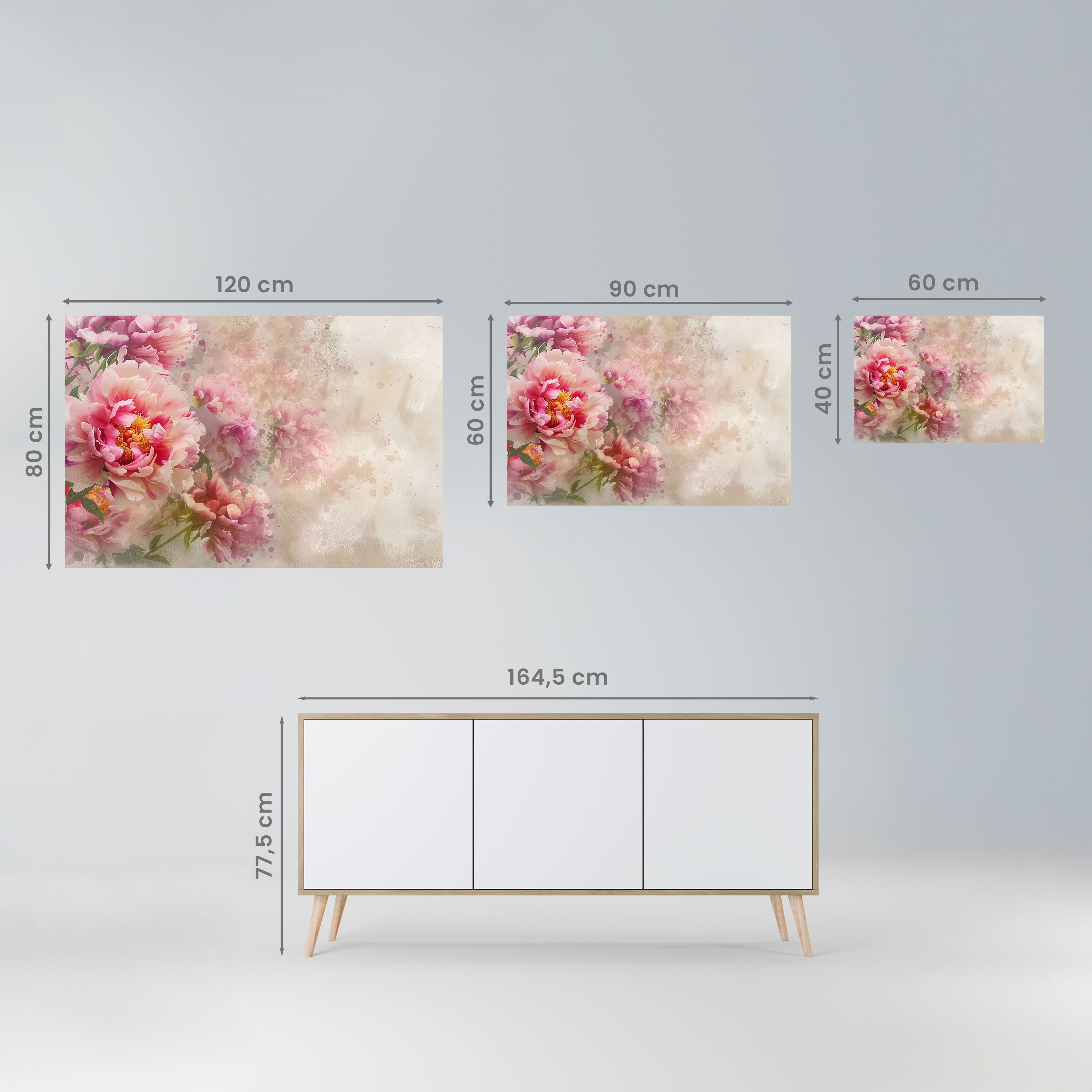 Affiche horizontale autocollante PEONY WHISPER