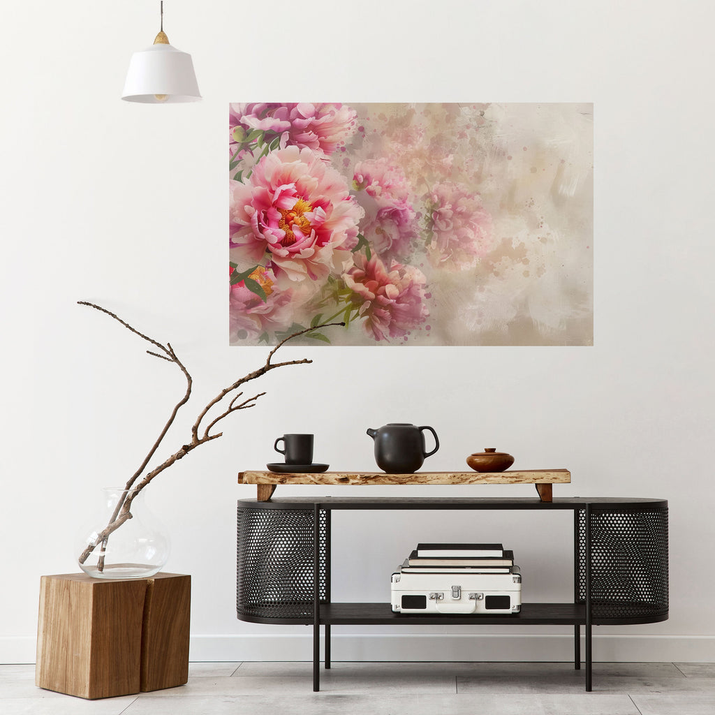 Affiche horizontale autocollante PEONY WHISPER