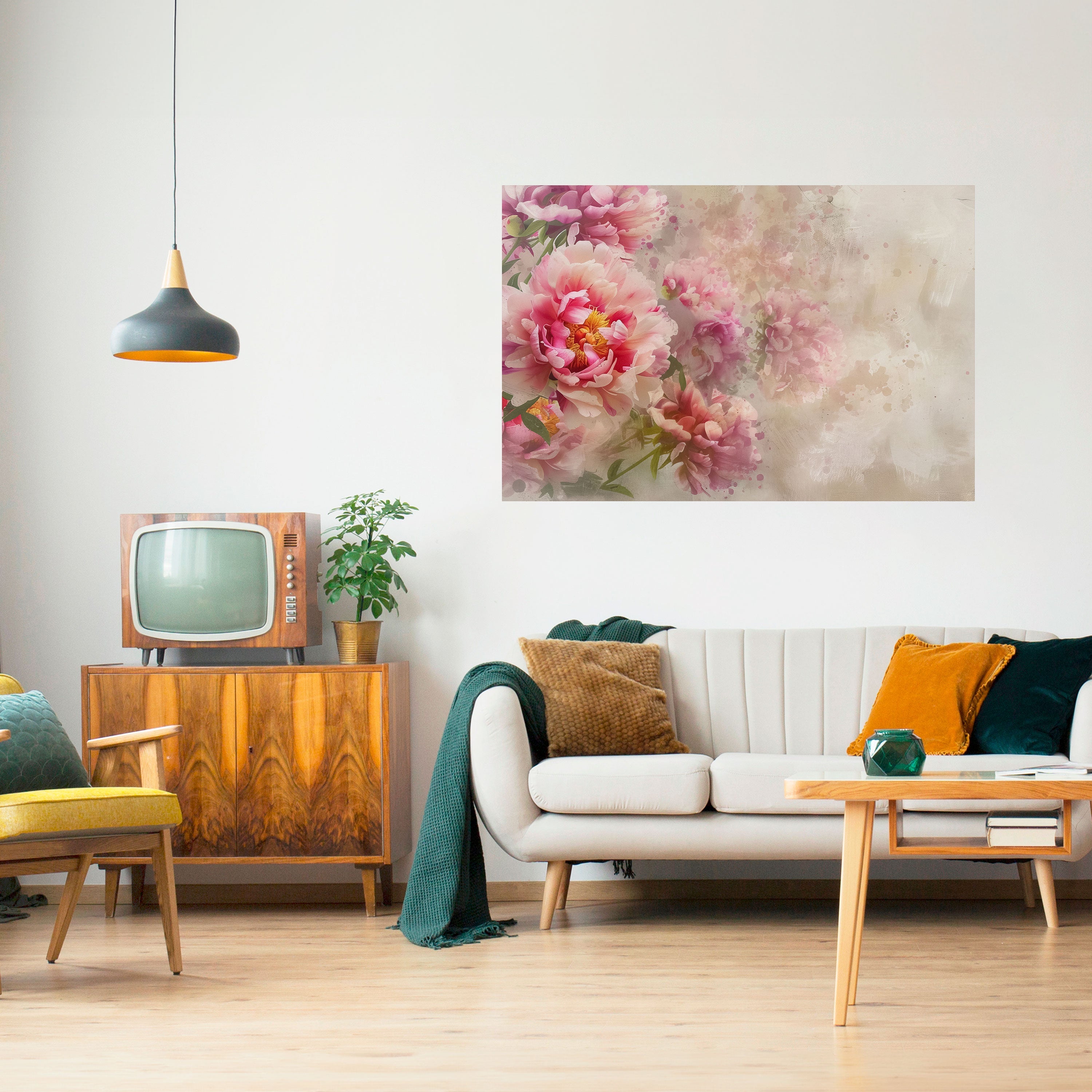 Affiche horizontale autocollante PEONY WHISPER