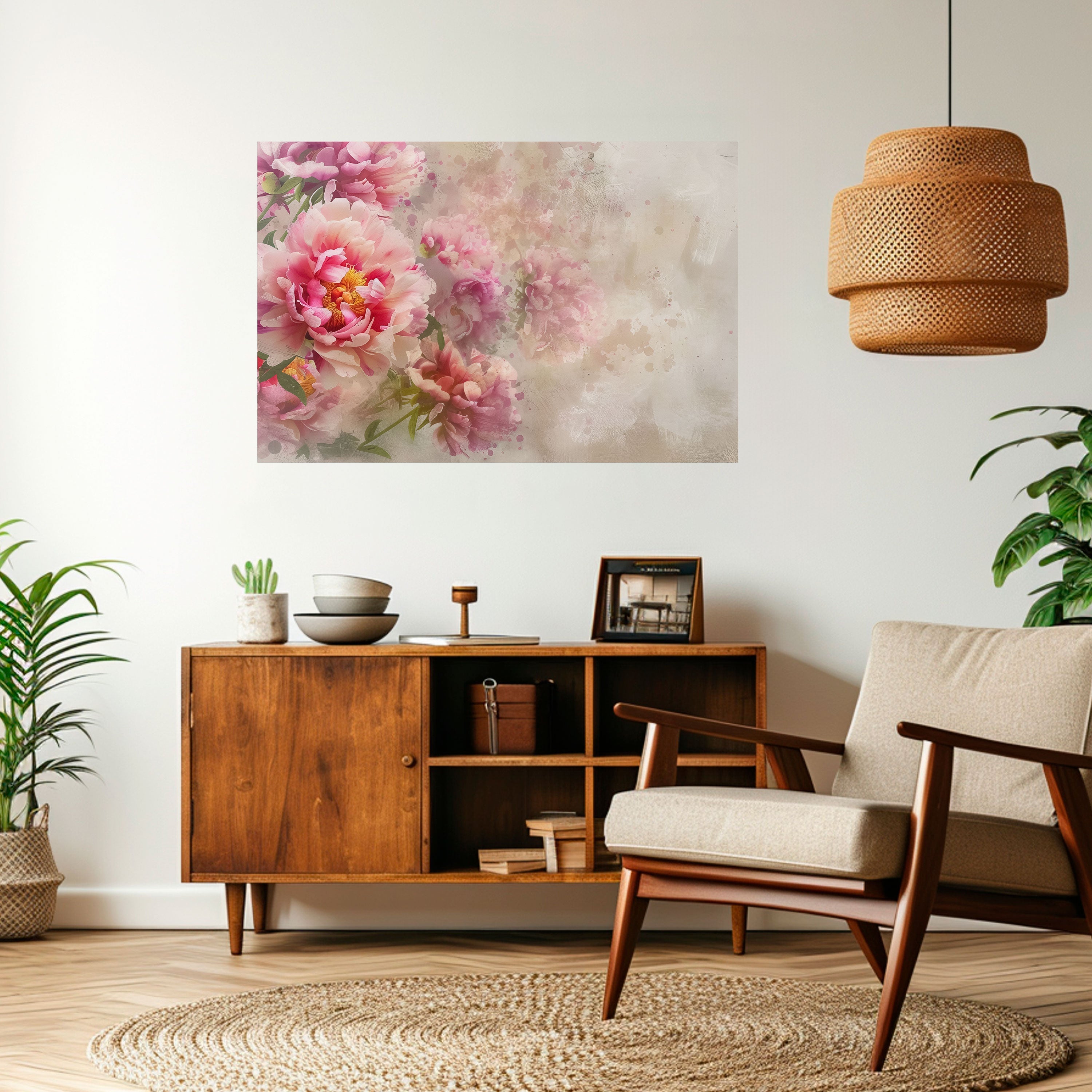 Affiche horizontale autocollante PEONY WHISPER
