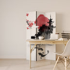 CHERRY SHADOWS 3-Panel Room Divider