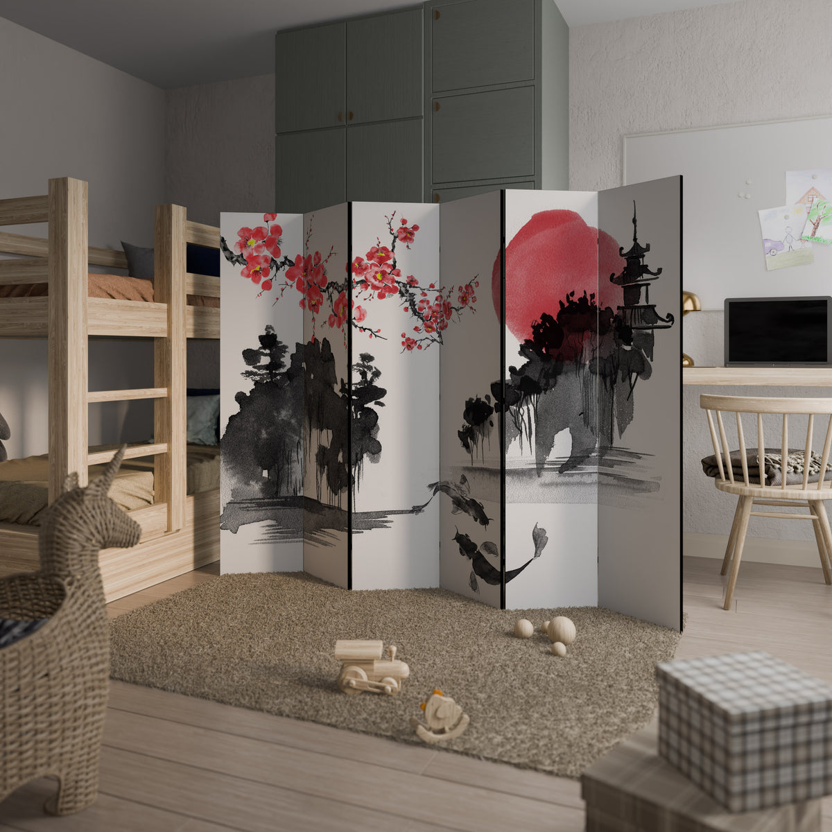 CHERRY SHADOWS 6-Panel Room Divider