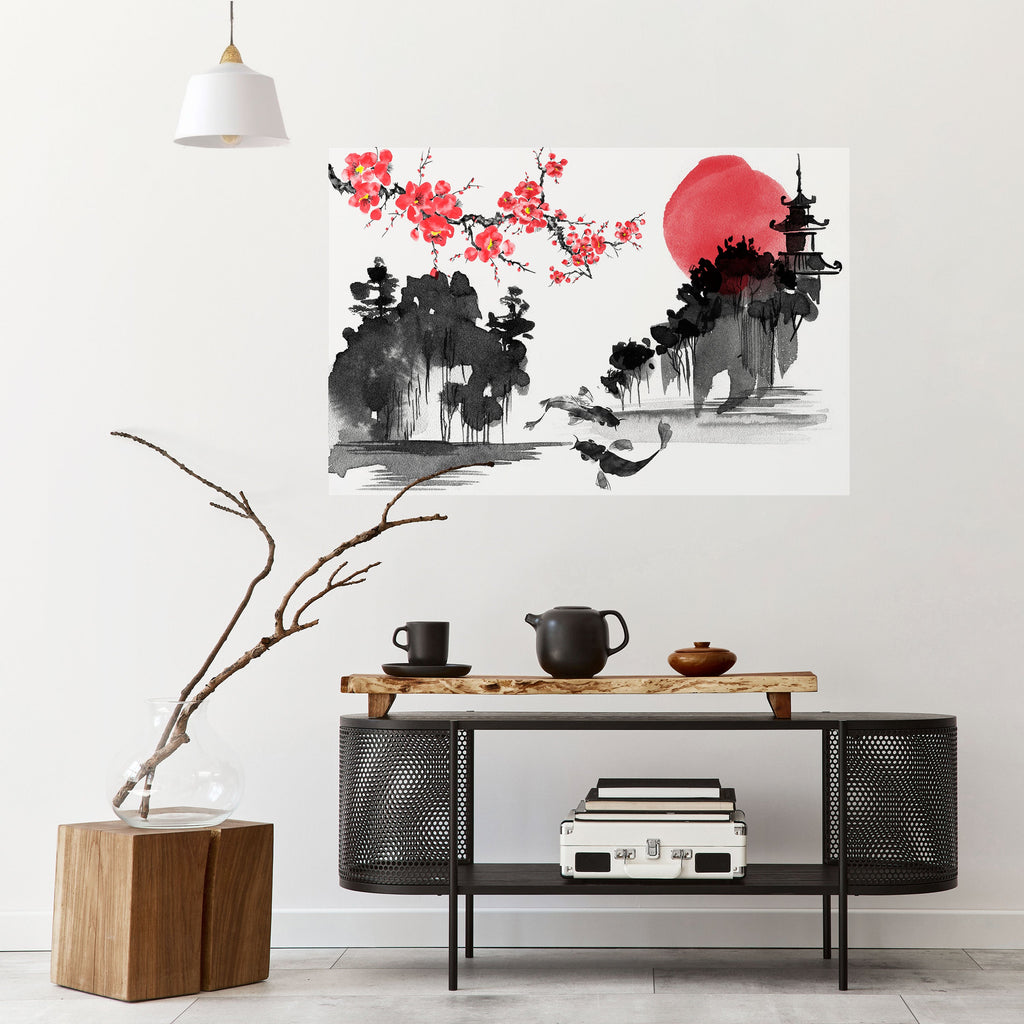 Affiche horizontale autocollante CHERRY SHADOWS
