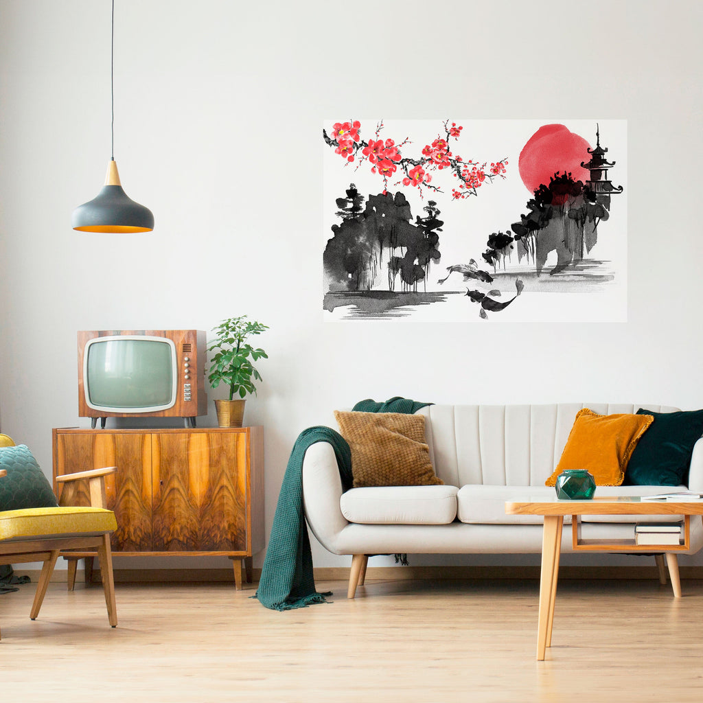 Affiche horizontale autocollante CHERRY SHADOWS