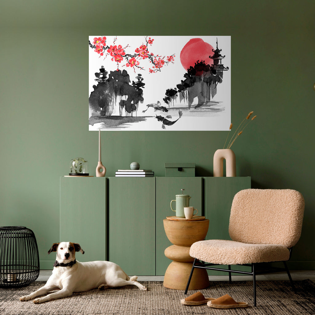 Affiche horizontale autocollante CHERRY SHADOWS