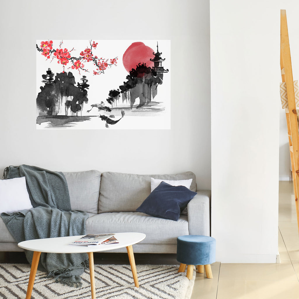 Affiche horizontale autocollante CHERRY SHADOWS