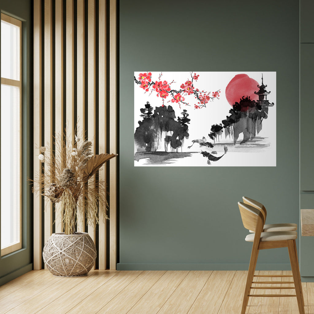 Affiche horizontale autocollante CHERRY SHADOWS