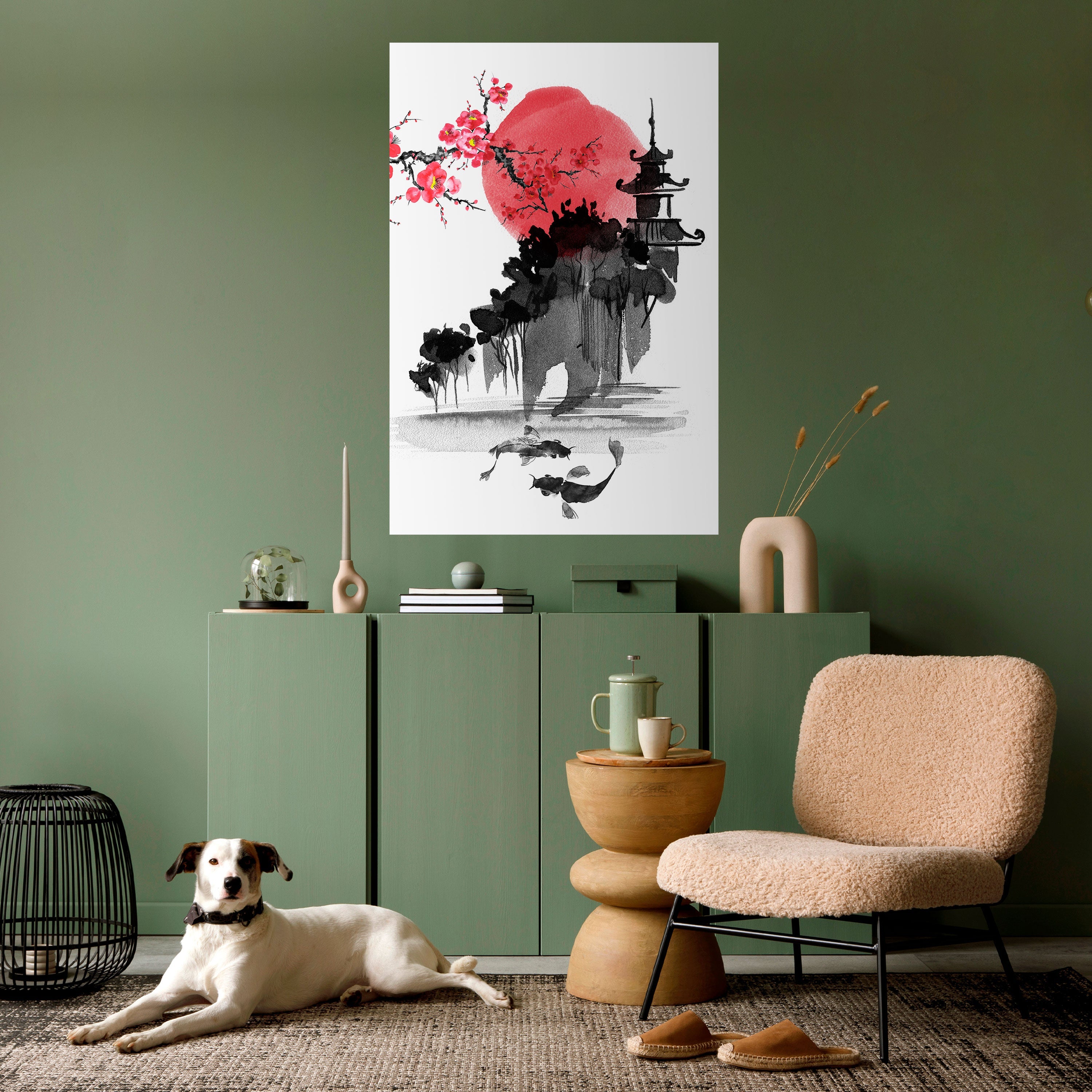 Affiche verticale autocollante CHERRY SHADOWS