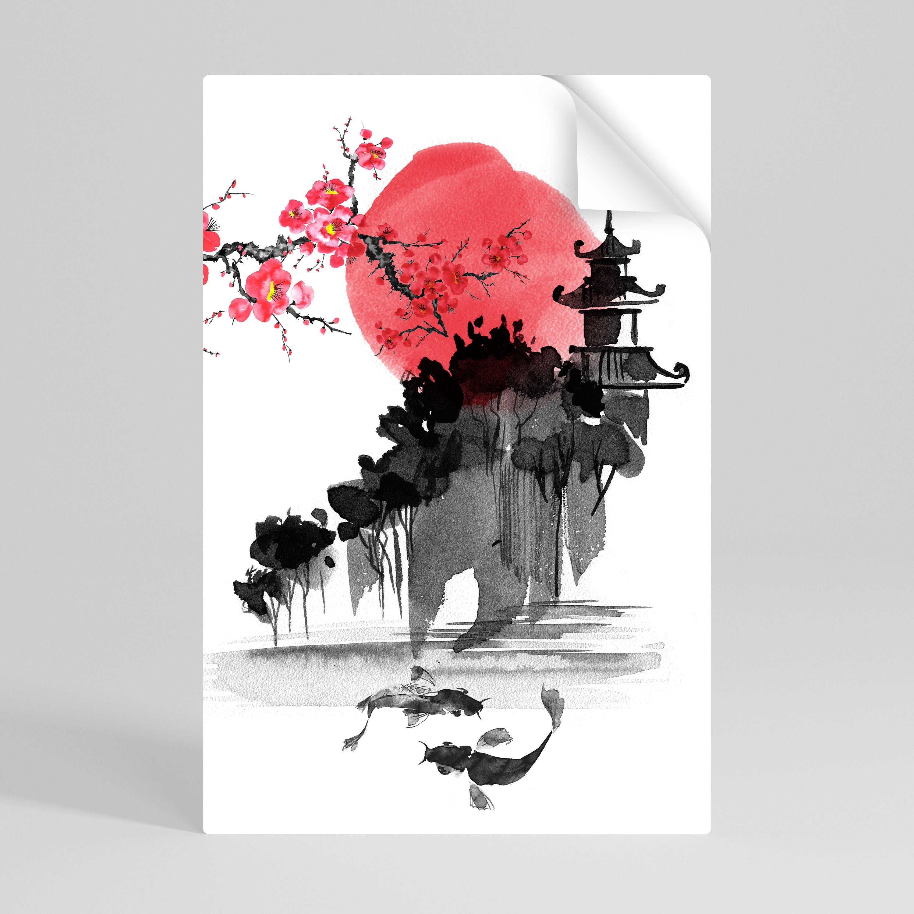 Affiche verticale autocollante CHERRY SHADOWS