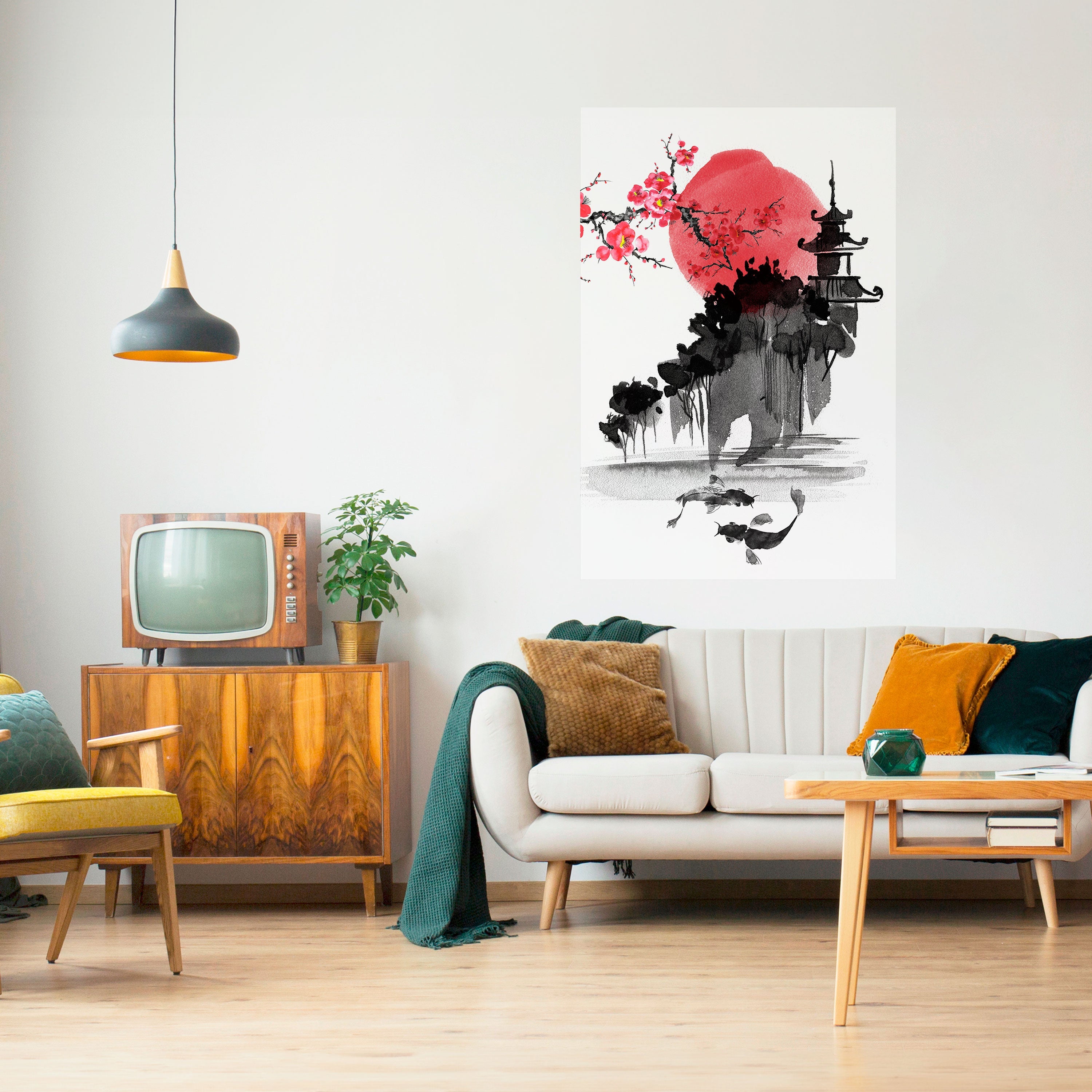 Affiche verticale autocollante CHERRY SHADOWS