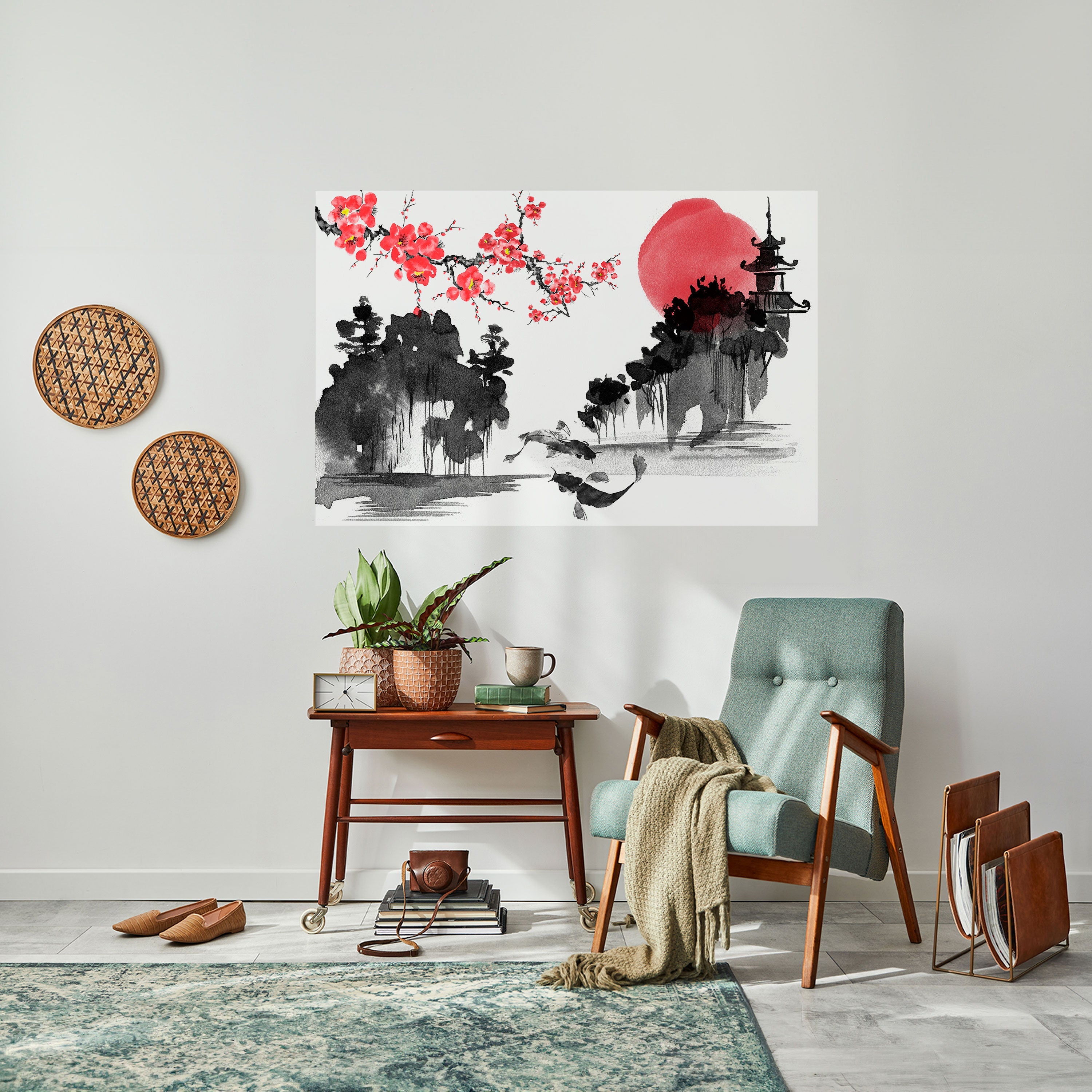 Affiche horizontale autocollante CHERRY SHADOWS