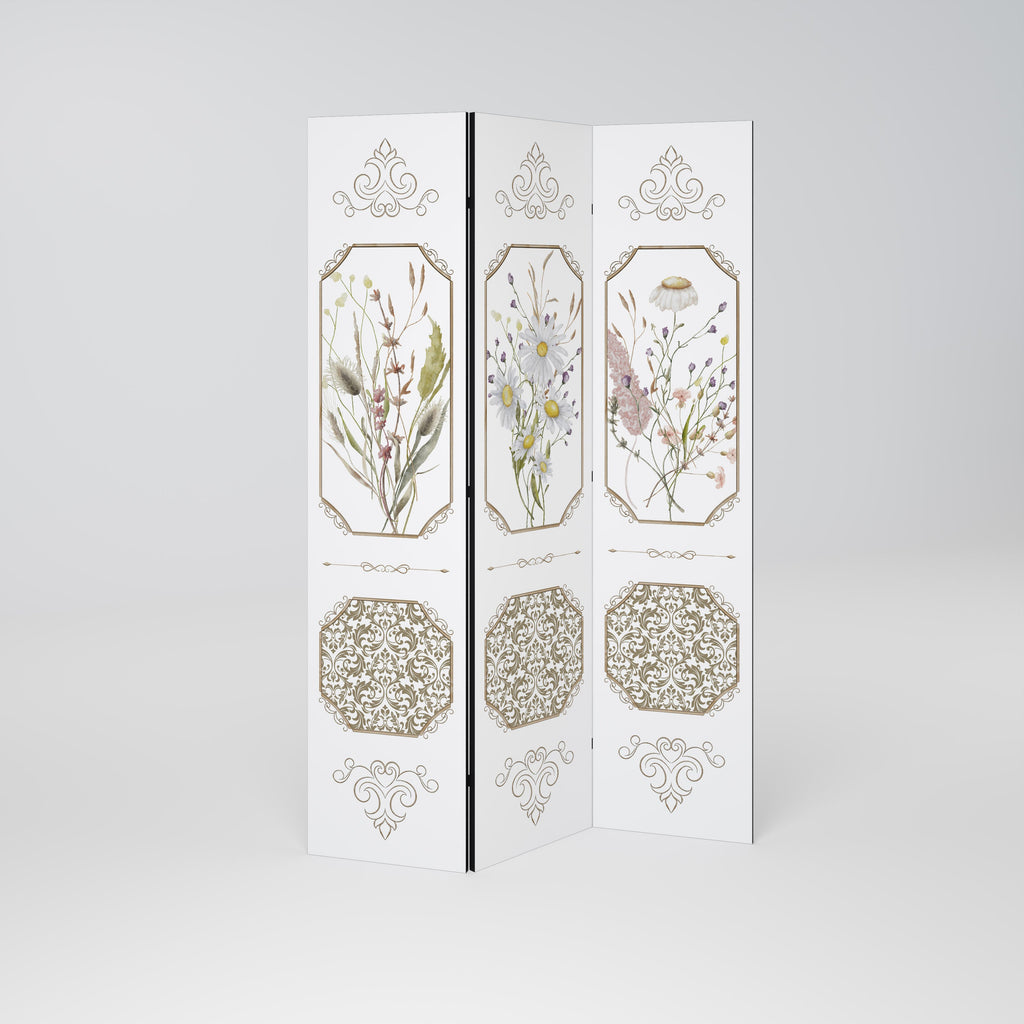 ELEGANT BOTANICAL TAPESTRY Decorative 3-Panel Room Divider