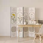 ELEGANT BOTANICAL TAPESTRY 4-Panel Room Divider