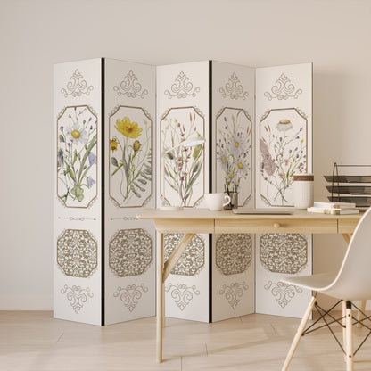 ELEGANT BOTANICAL TAPESTRY 5-Panel Room Divider