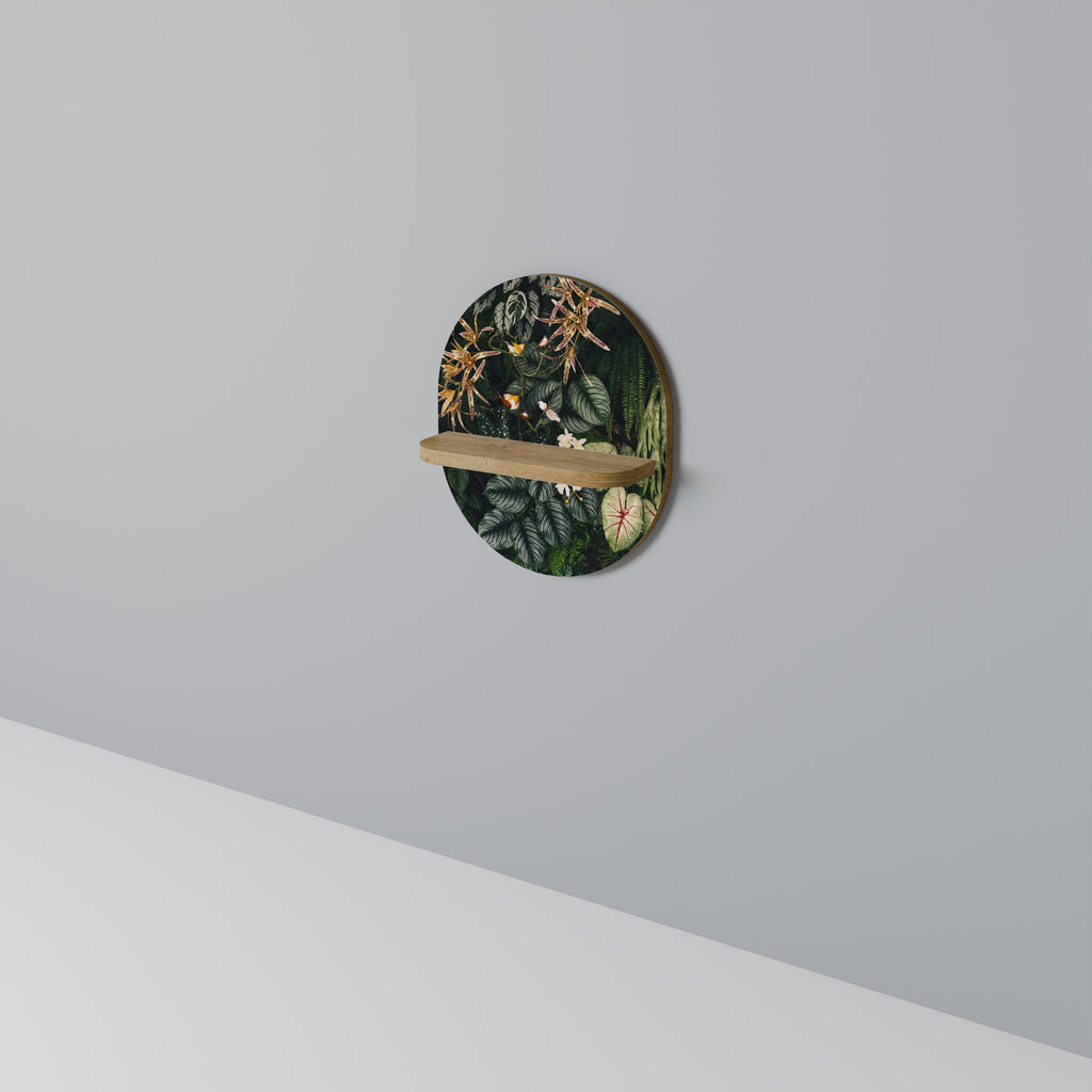 Étagère d'art ovale SILENT WILDERNESS effet chêne