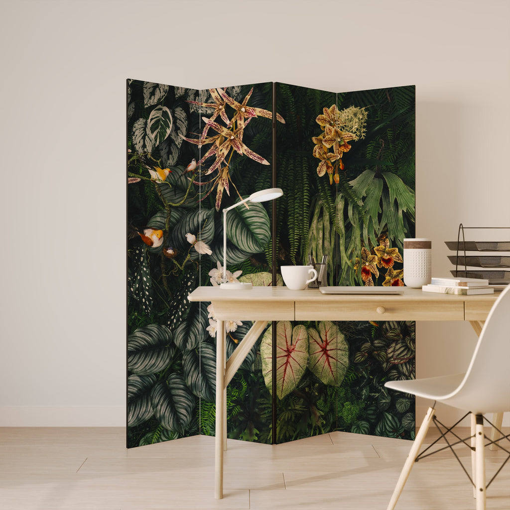 SILENT WILDERNESS Decorative 4-Panel Room Divider