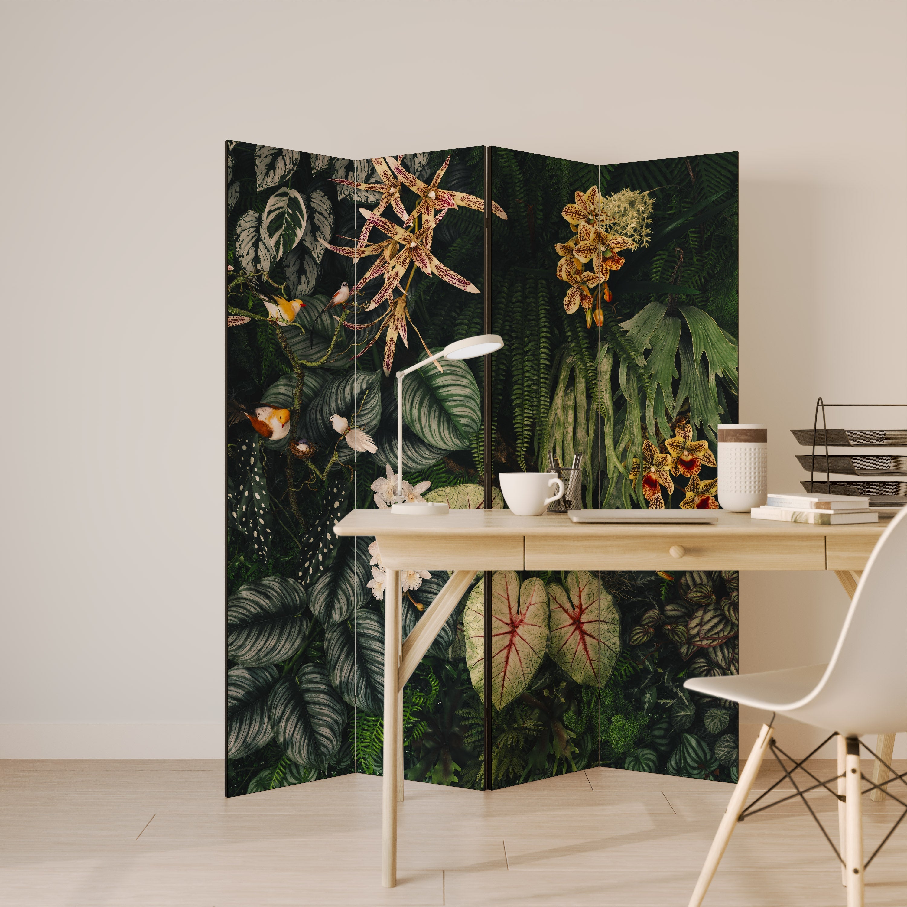 Paravent décoratif à 4 panneaux SILENT WILDERNESS