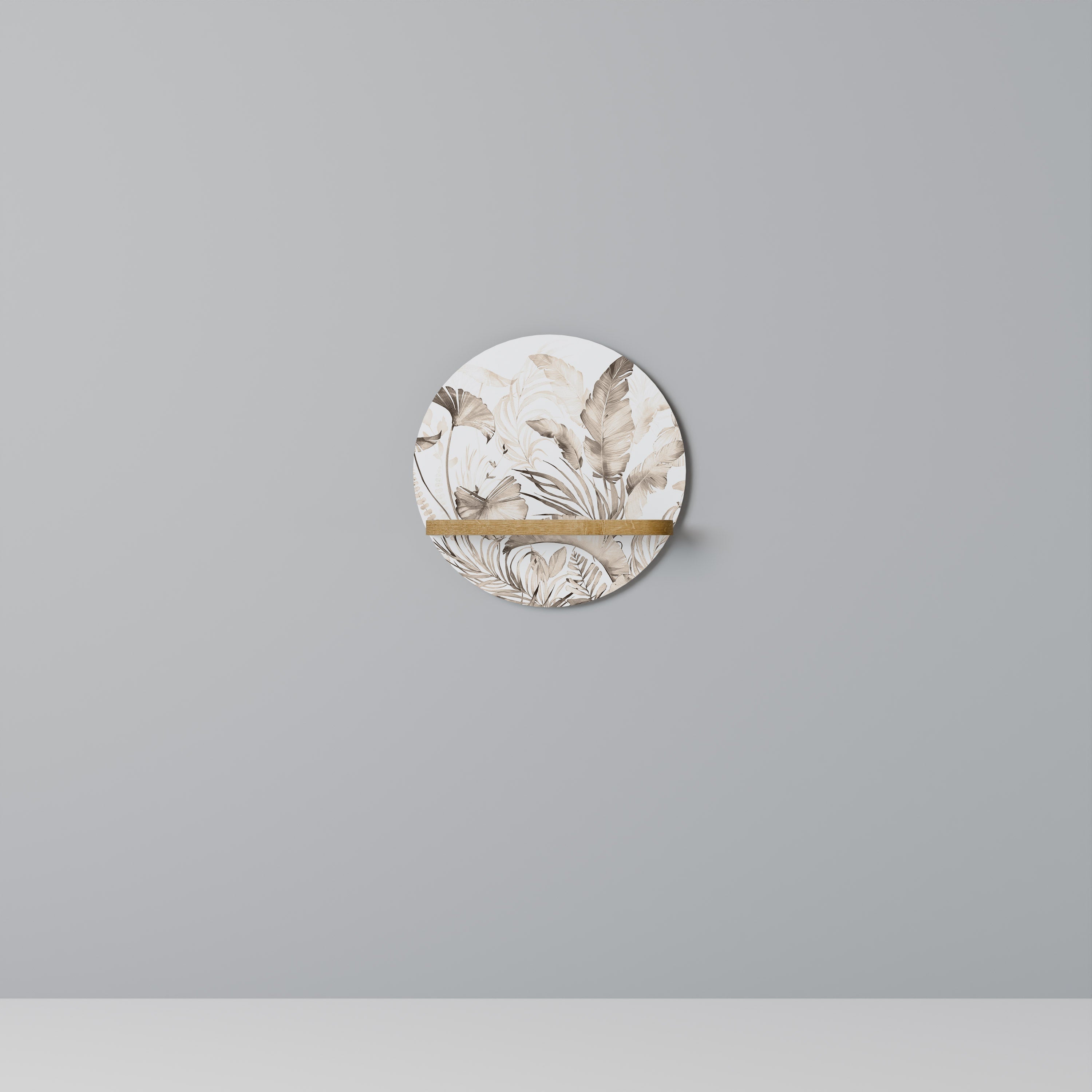 Étagère d'art ronde GRACEFUL DAYS effet chêne