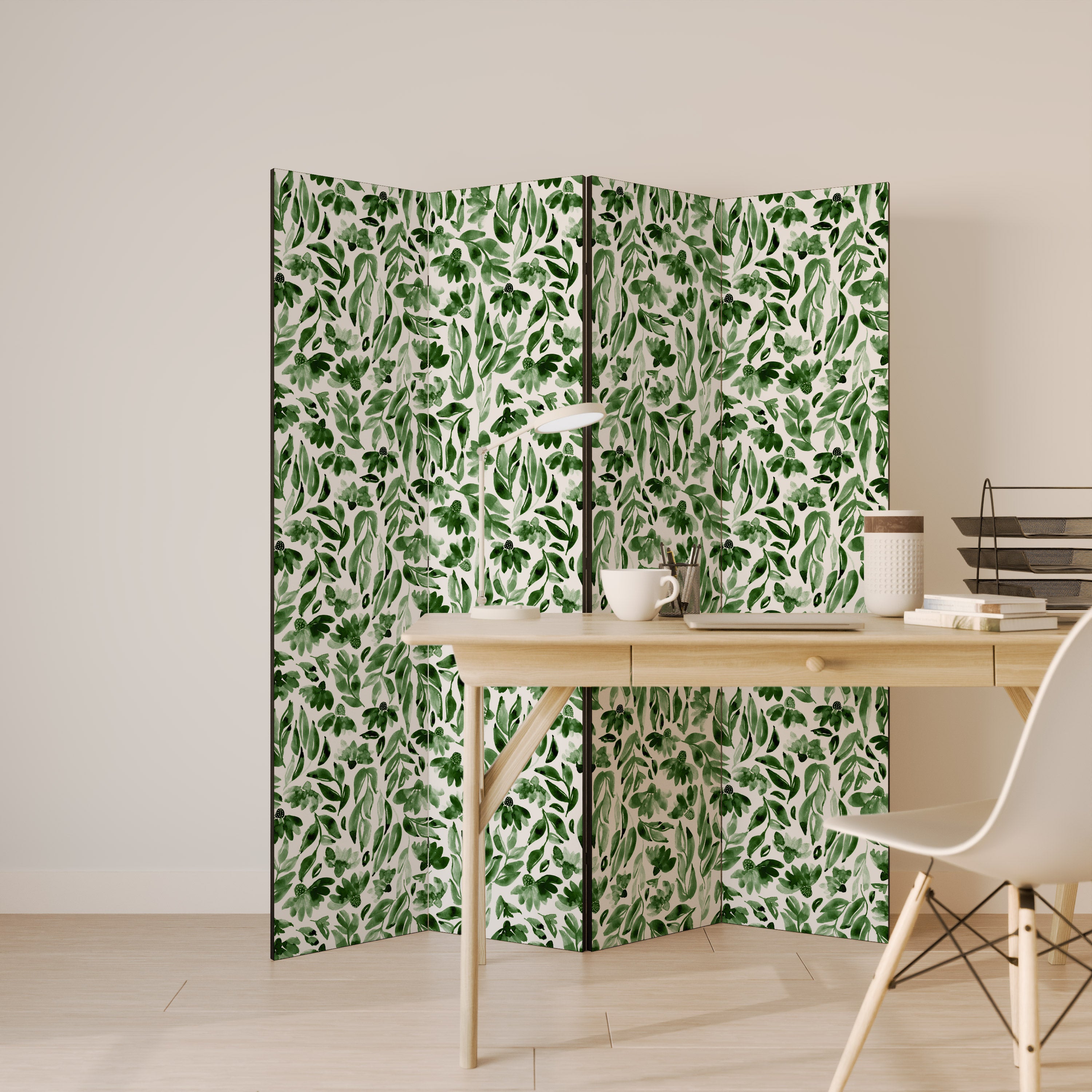 LEAFY LAYERS 4-Panel Room Divider