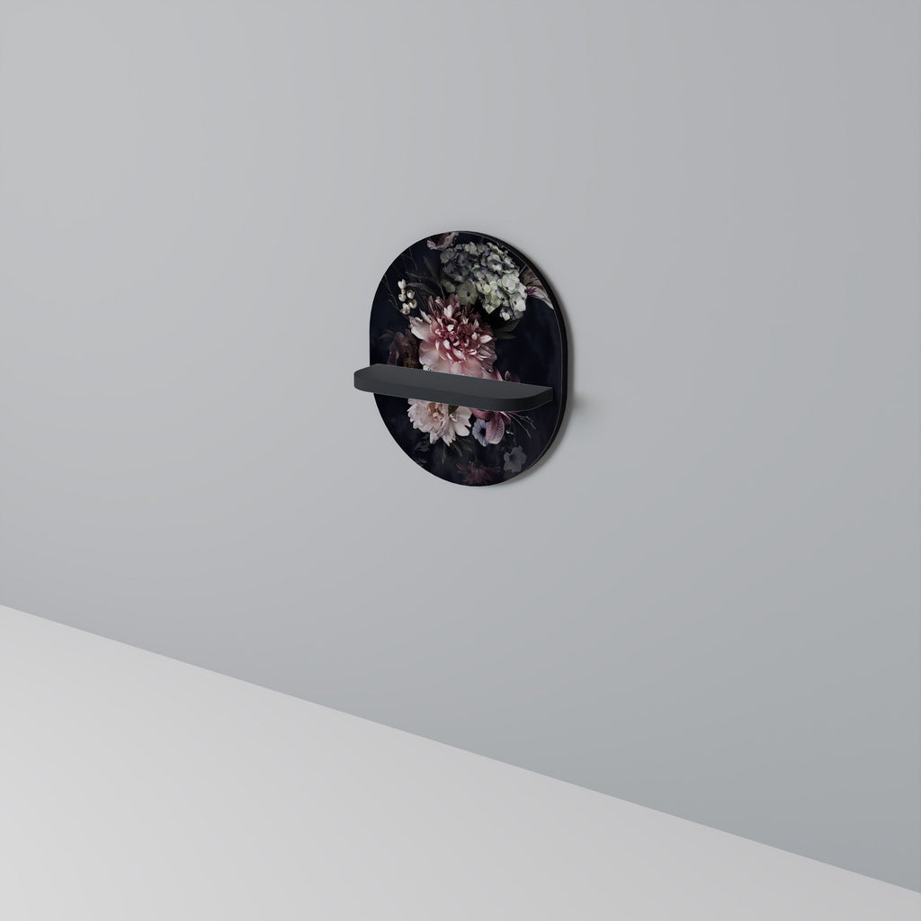 Étagère d'art ovale PURE BLOSSOM en finition noire