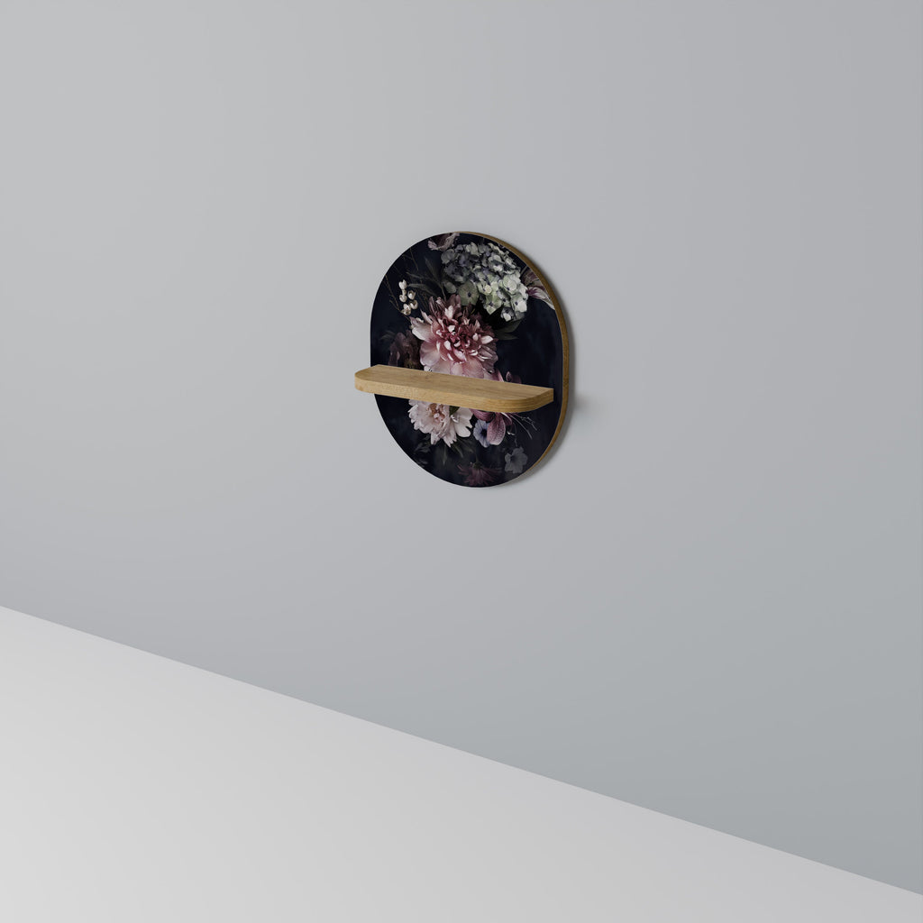 Étagère d'art ovale PURE BLOSSOM effet chêne