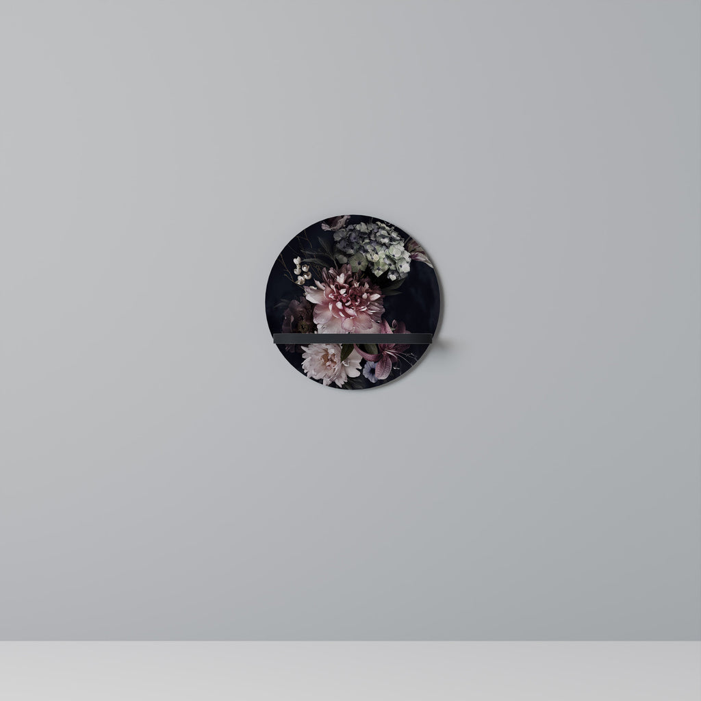 Étagère d'art ronde PURE BLOSSOM en finition noire