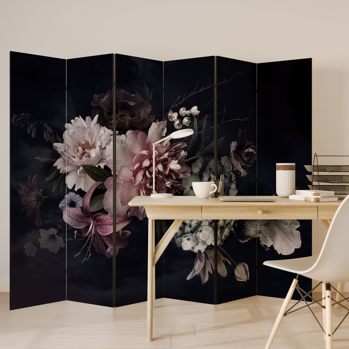 PURE BLOSSOM 6-Panel Room Divider