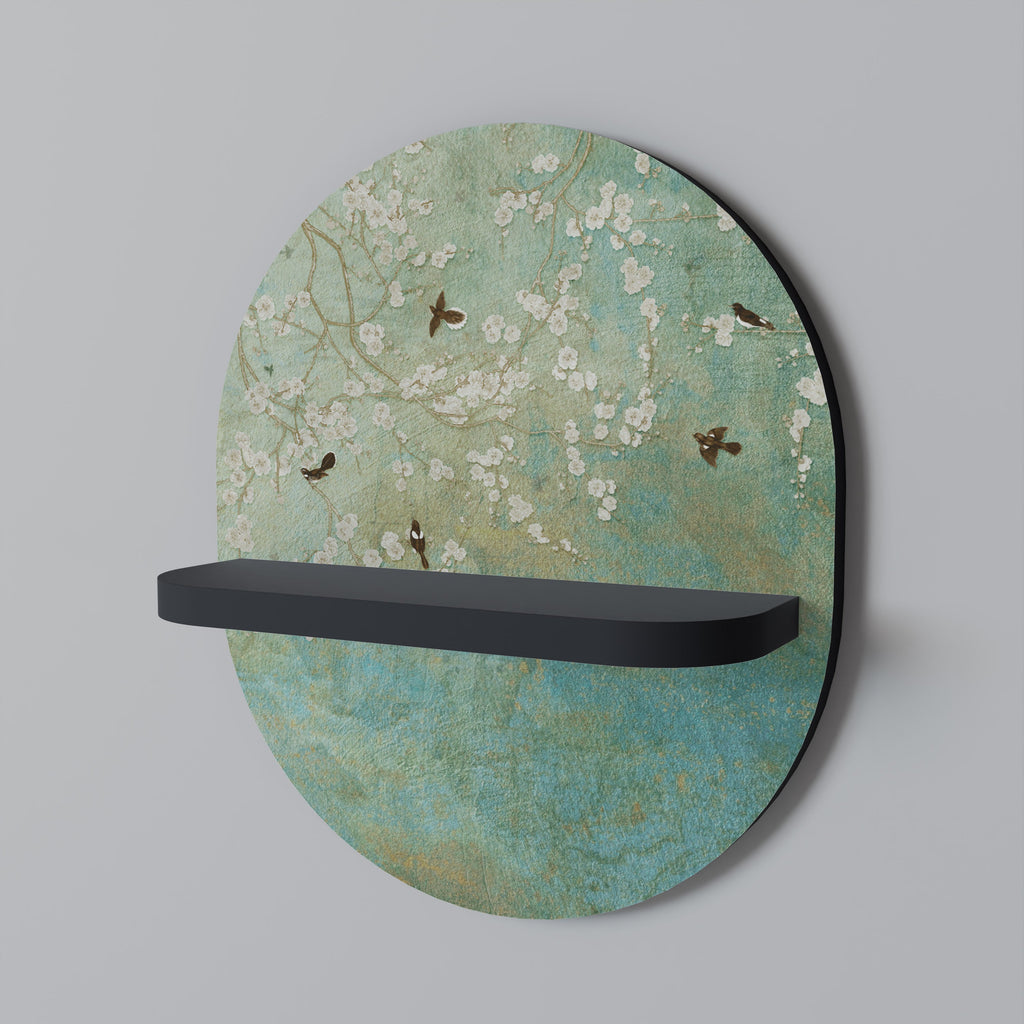 Étagère d'art ovale BLOOMING CHARM en finition noire