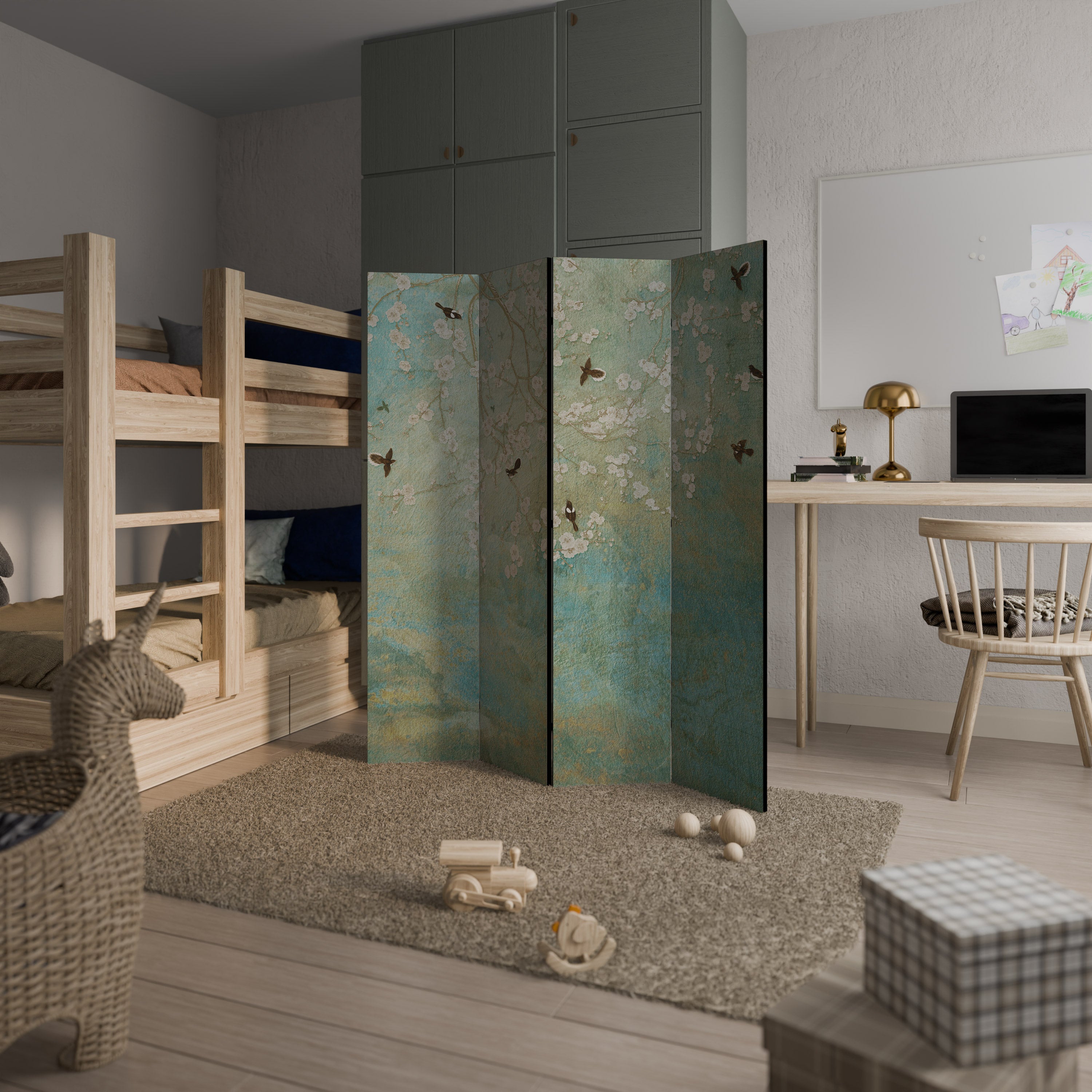 Paravent décoratif à 4 panneaux BLOOMING CHARM