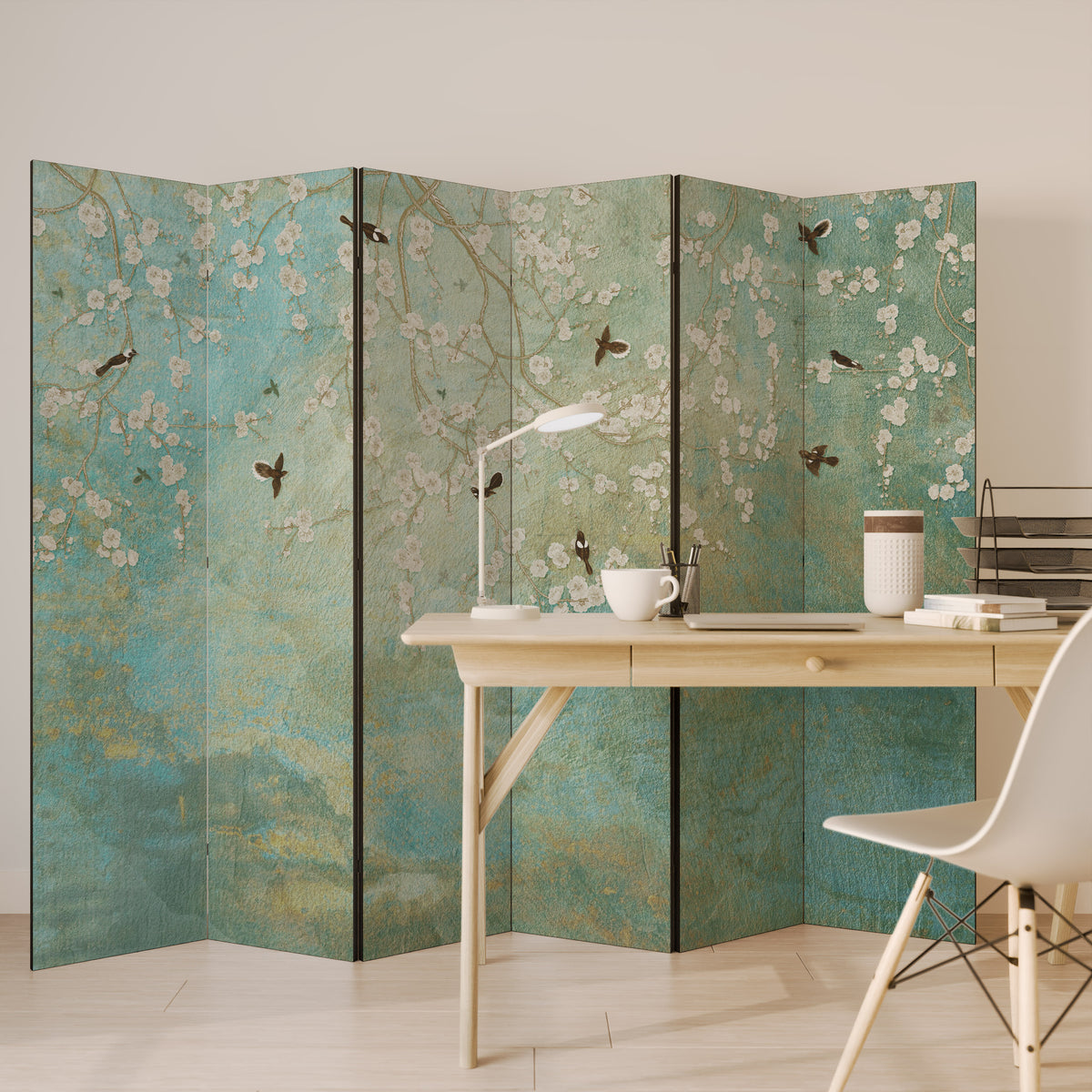 BLOOMING CHARM 6-Panel Room Divider