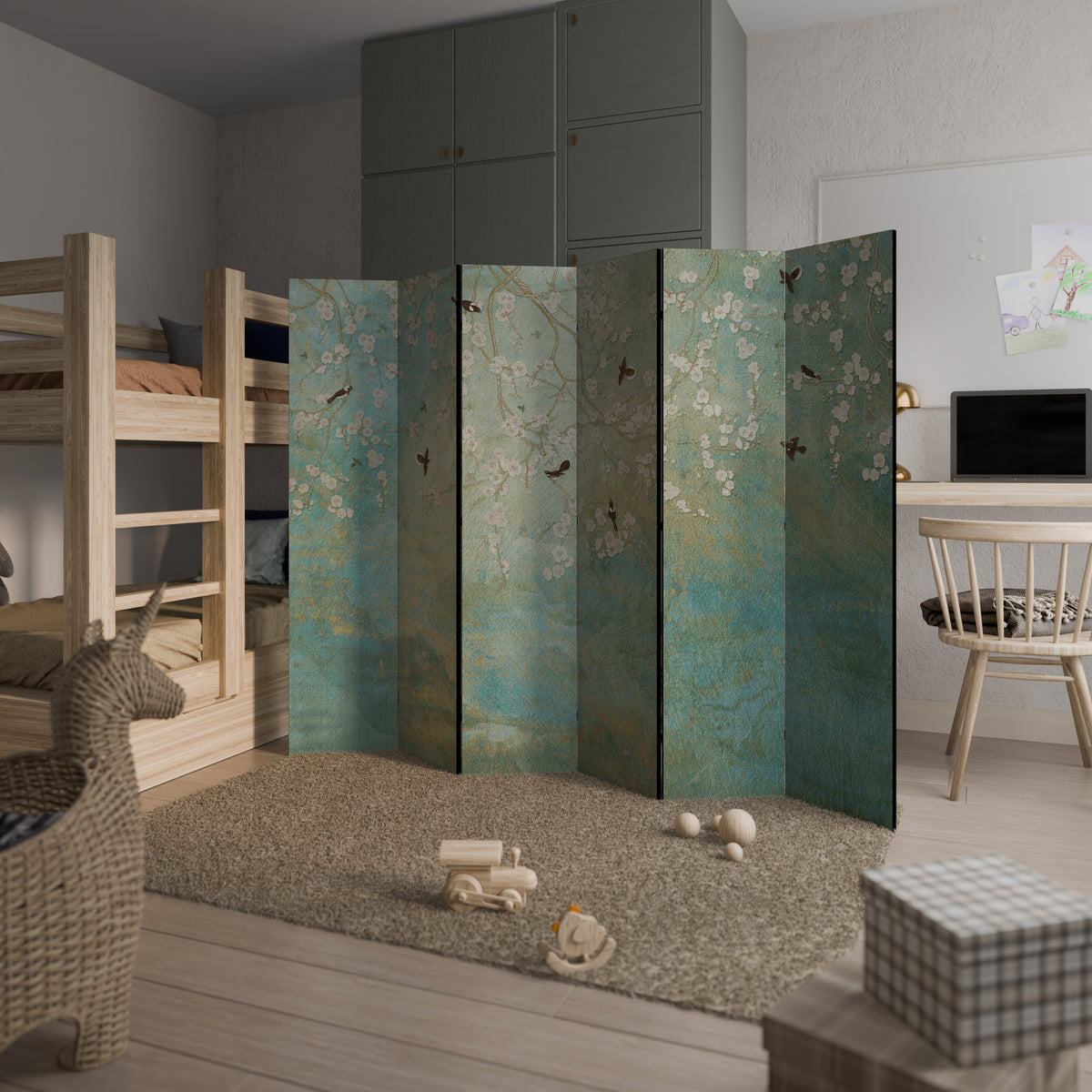 BLOOMING CHARM 6-Panel Room Divider
