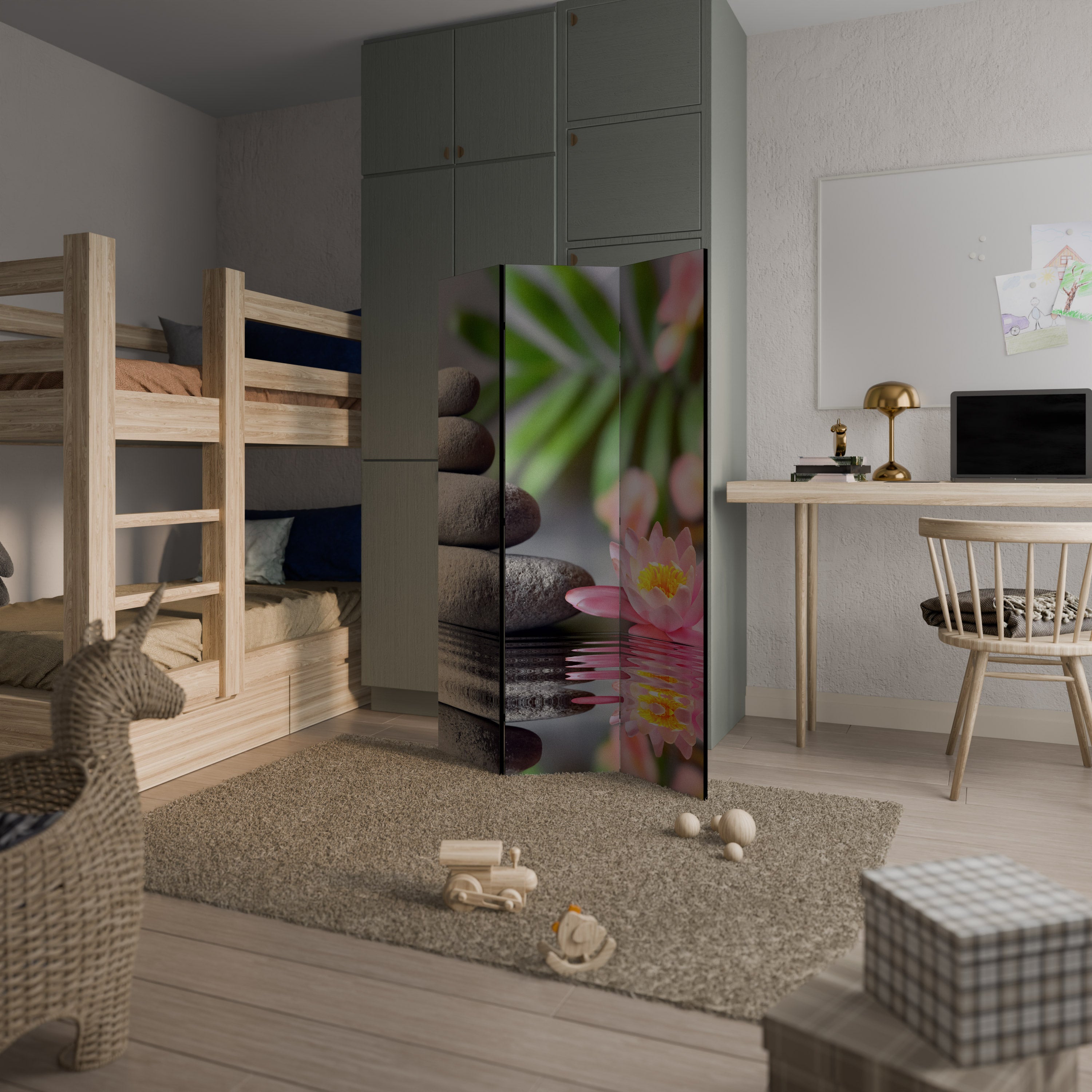 CALMING REFLECTIONS 3-Panel Room Divider