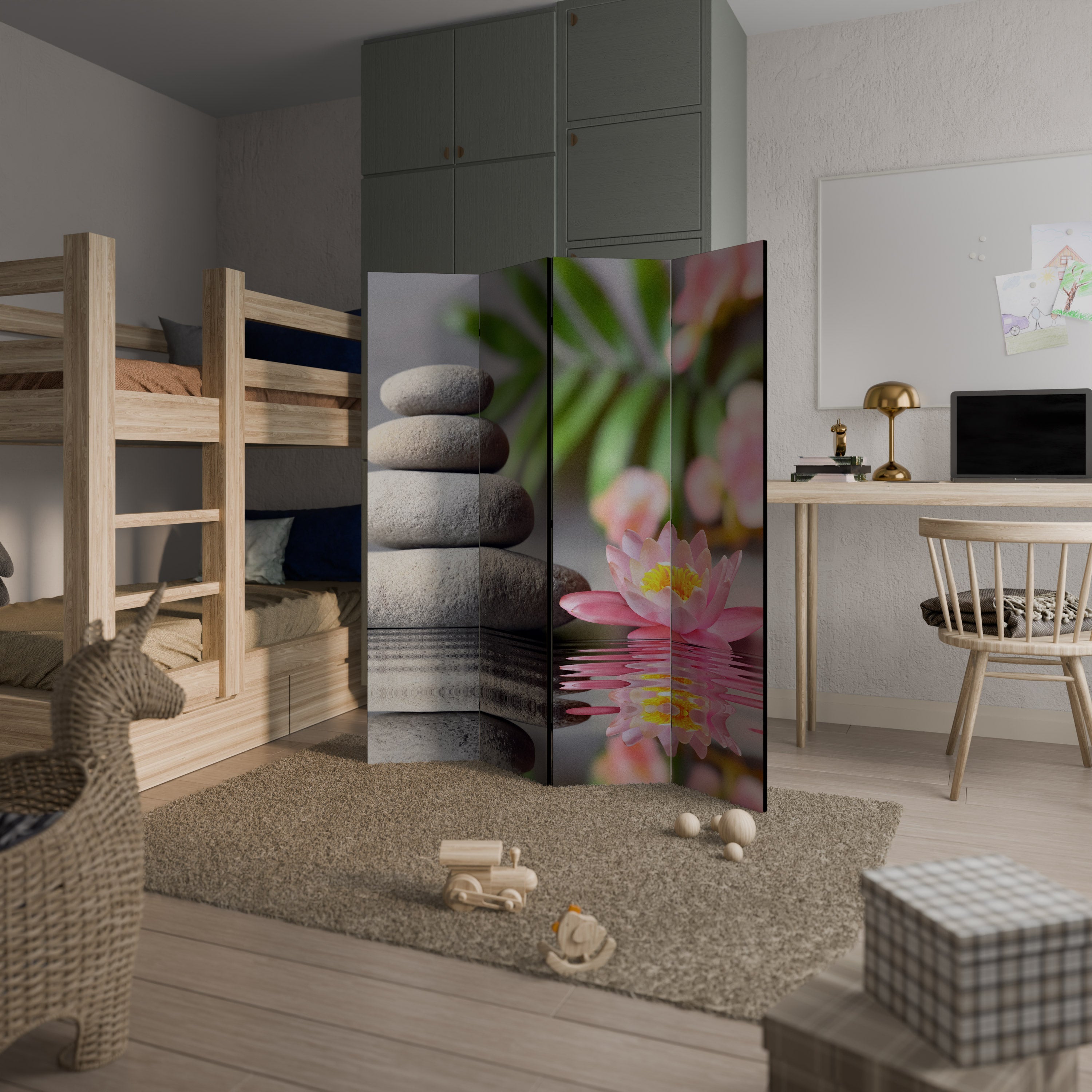 Paravent décoratif à 4 panneaux CALMING REFLECTIONS