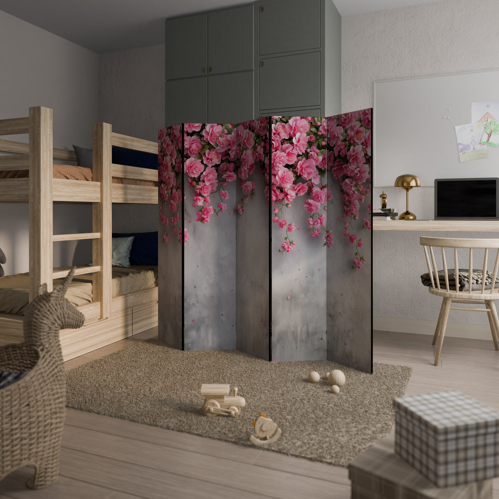 Séparateur de pièce décoratif à 5 panneaux SERENE FLOWER FOLD