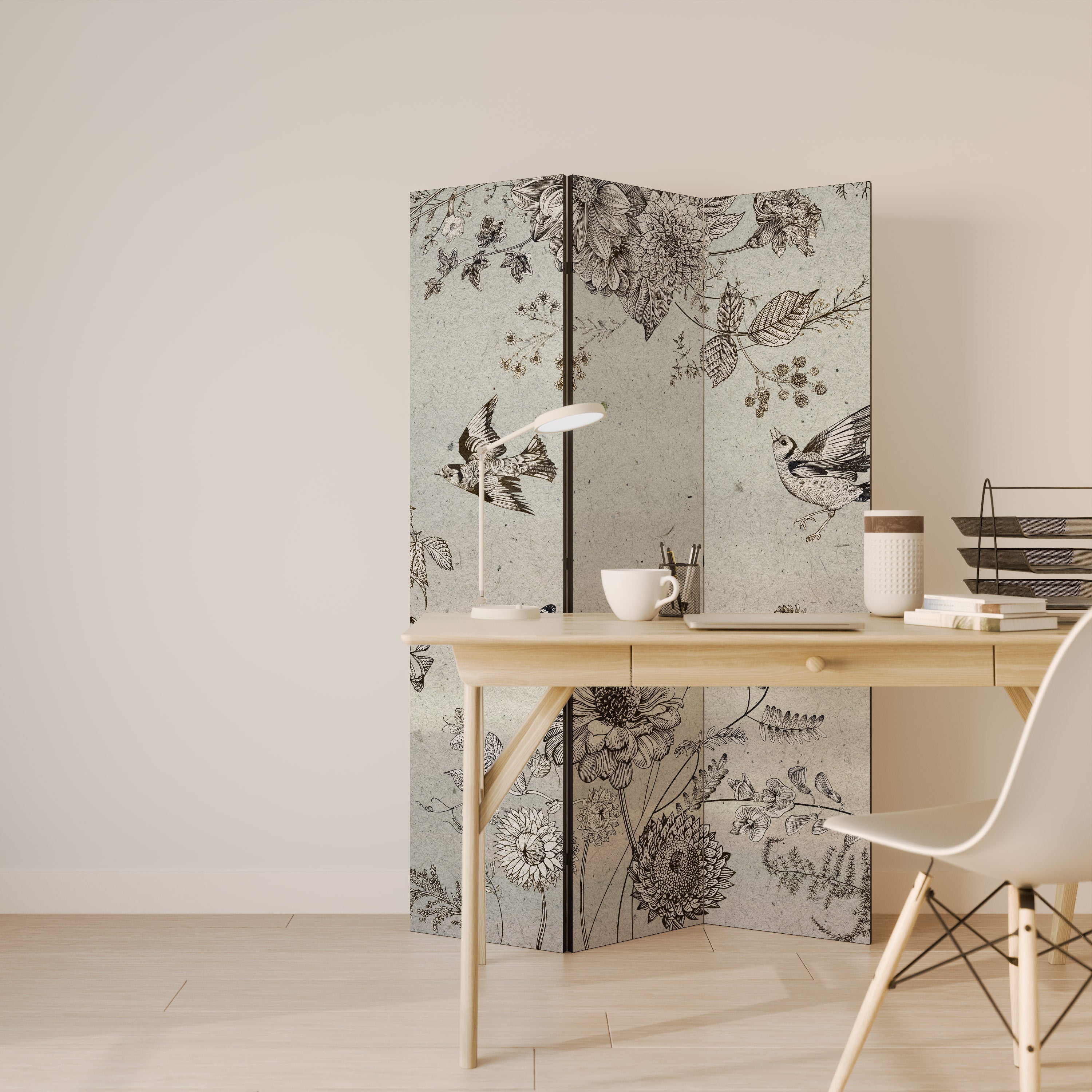 Séparateur de pièce décoratif à 3 panneaux FLY ME TO THE SUN