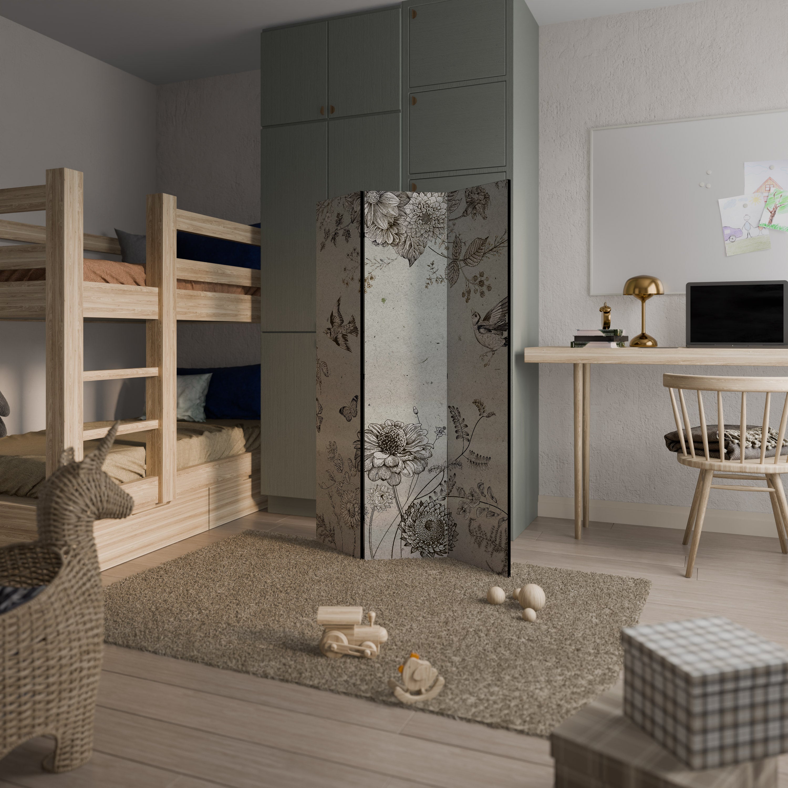 FLY ME TO THE SUN 3-Panel Room Divider