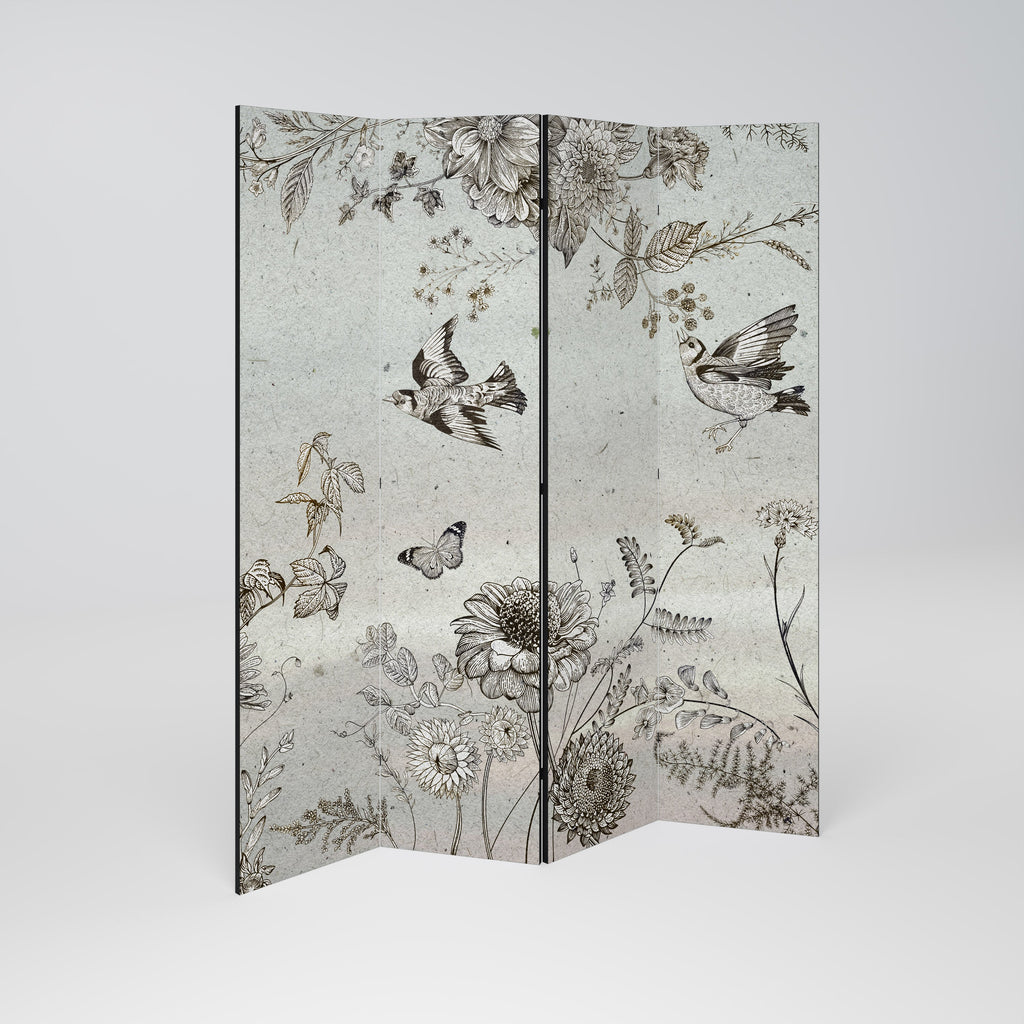 Séparateur de pièce décoratif à 4 panneaux FLY ME TO THE SUN
