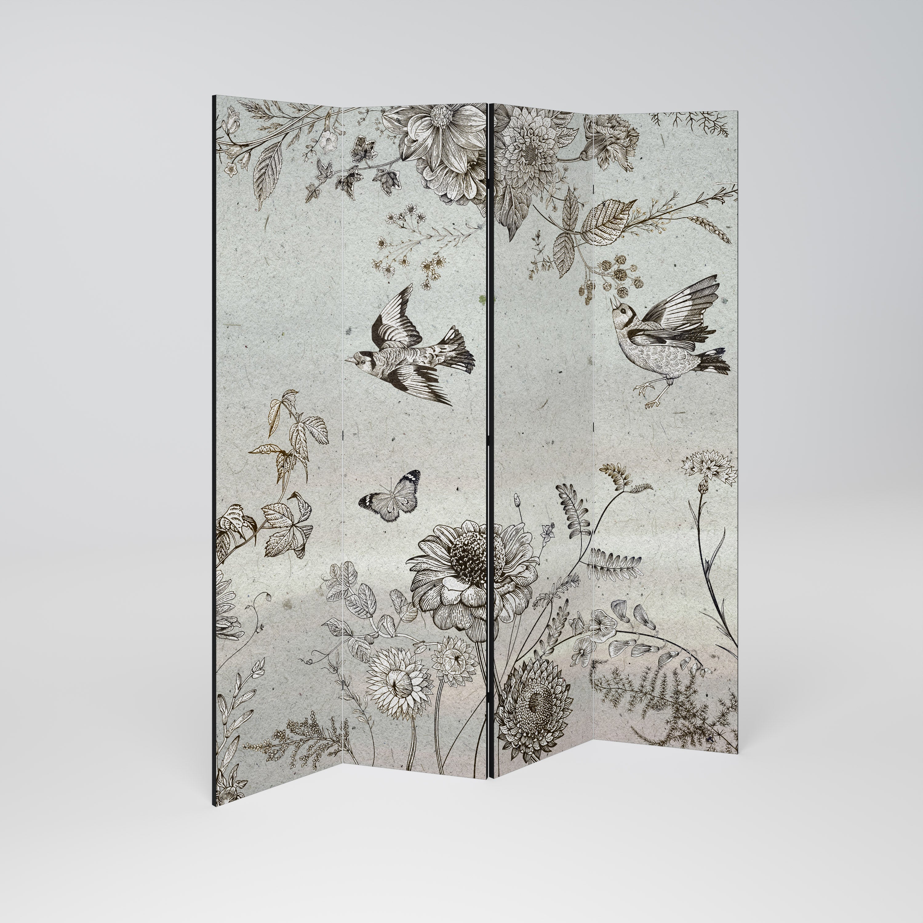 Séparateur de pièce décoratif à 4 panneaux FLY ME TO THE SUN