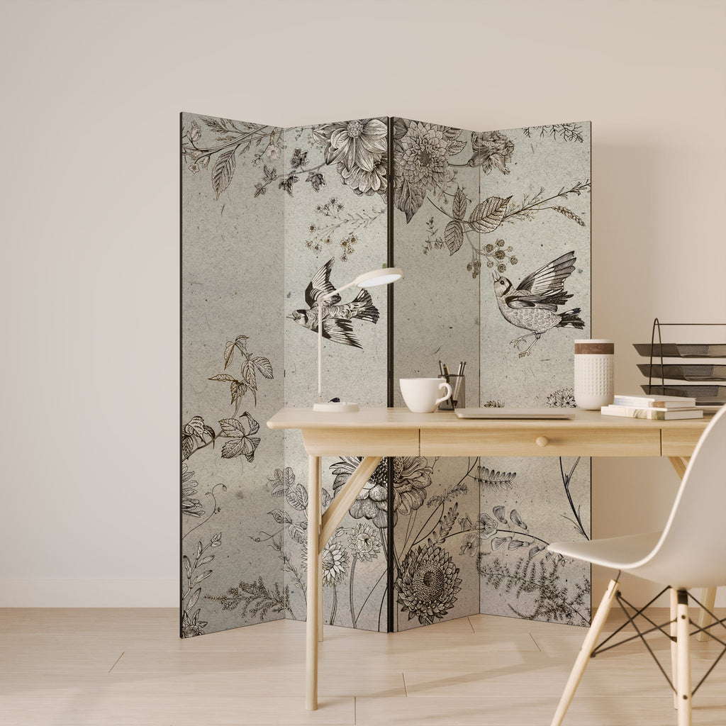 Séparateur de pièce décoratif à 4 panneaux FLY ME TO THE SUN