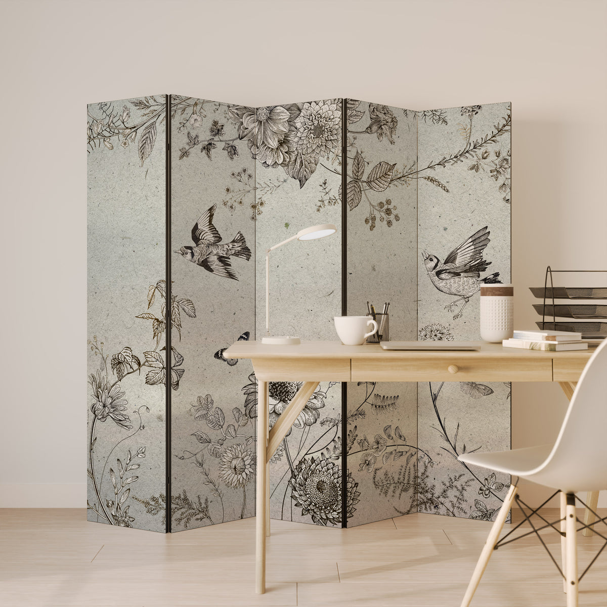FLY ME TO THE SUN 5-Panel Room Divider
