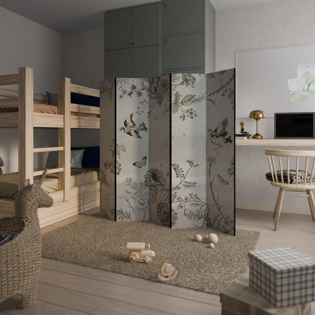 Séparateur de pièce décoratif à 5 panneaux FLY ME TO THE SUN